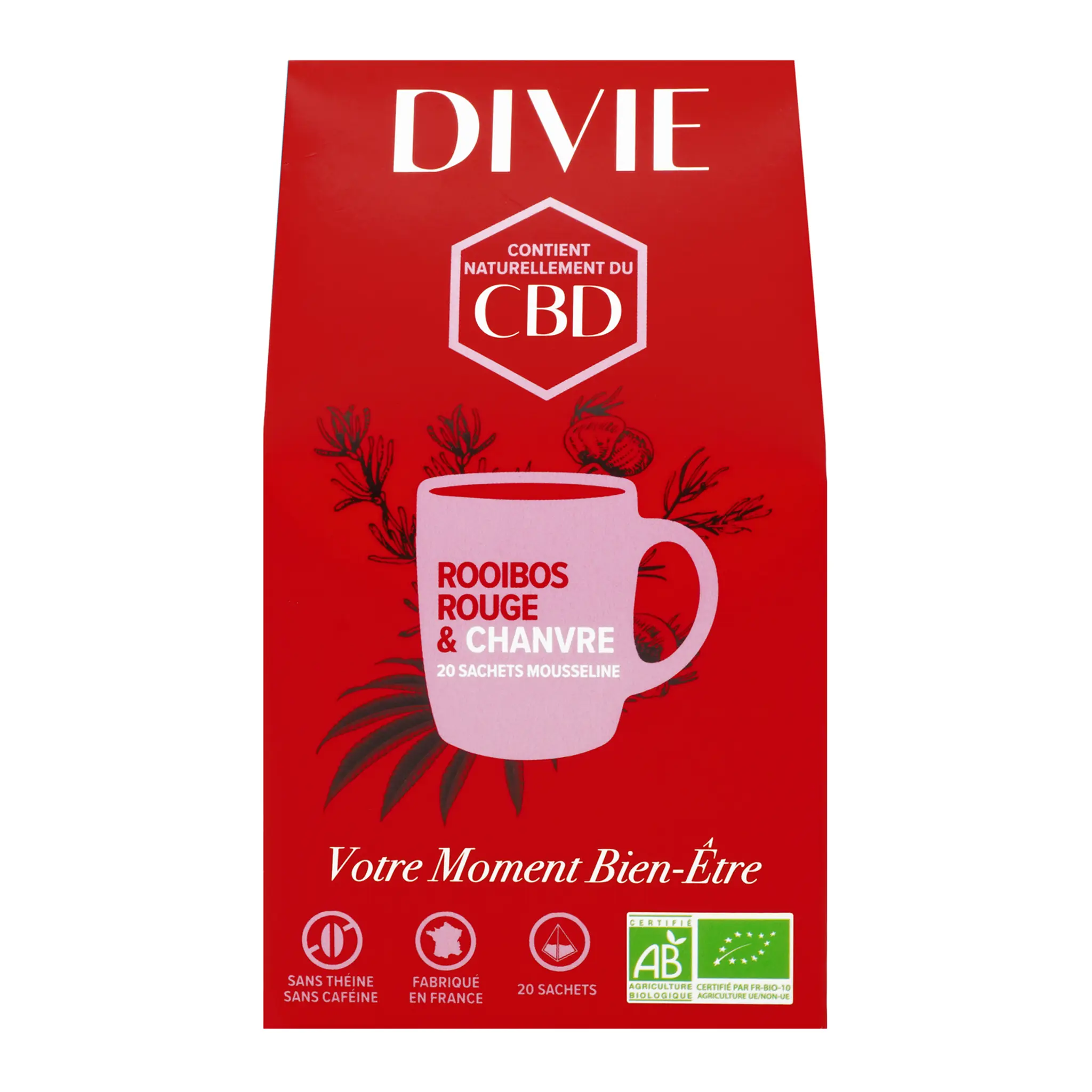 DIVIE Infusion rooibos rouge & chanvre bio