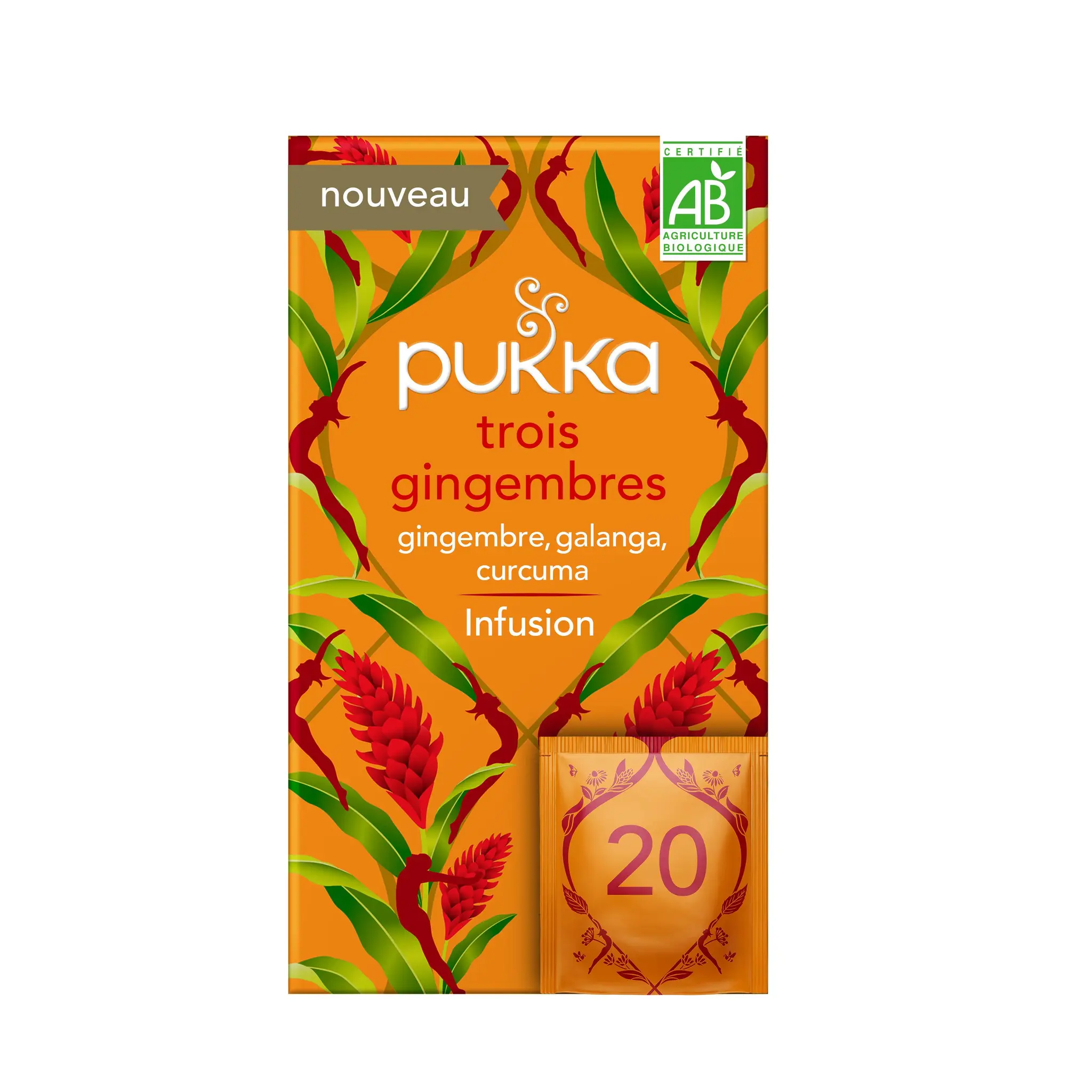 PUKKA Infusion trois gingembre curcuma galanga et gingembre bio