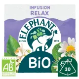 ELEPHANT Infusion bio relax camomille tilleul et feuilles d'oranger