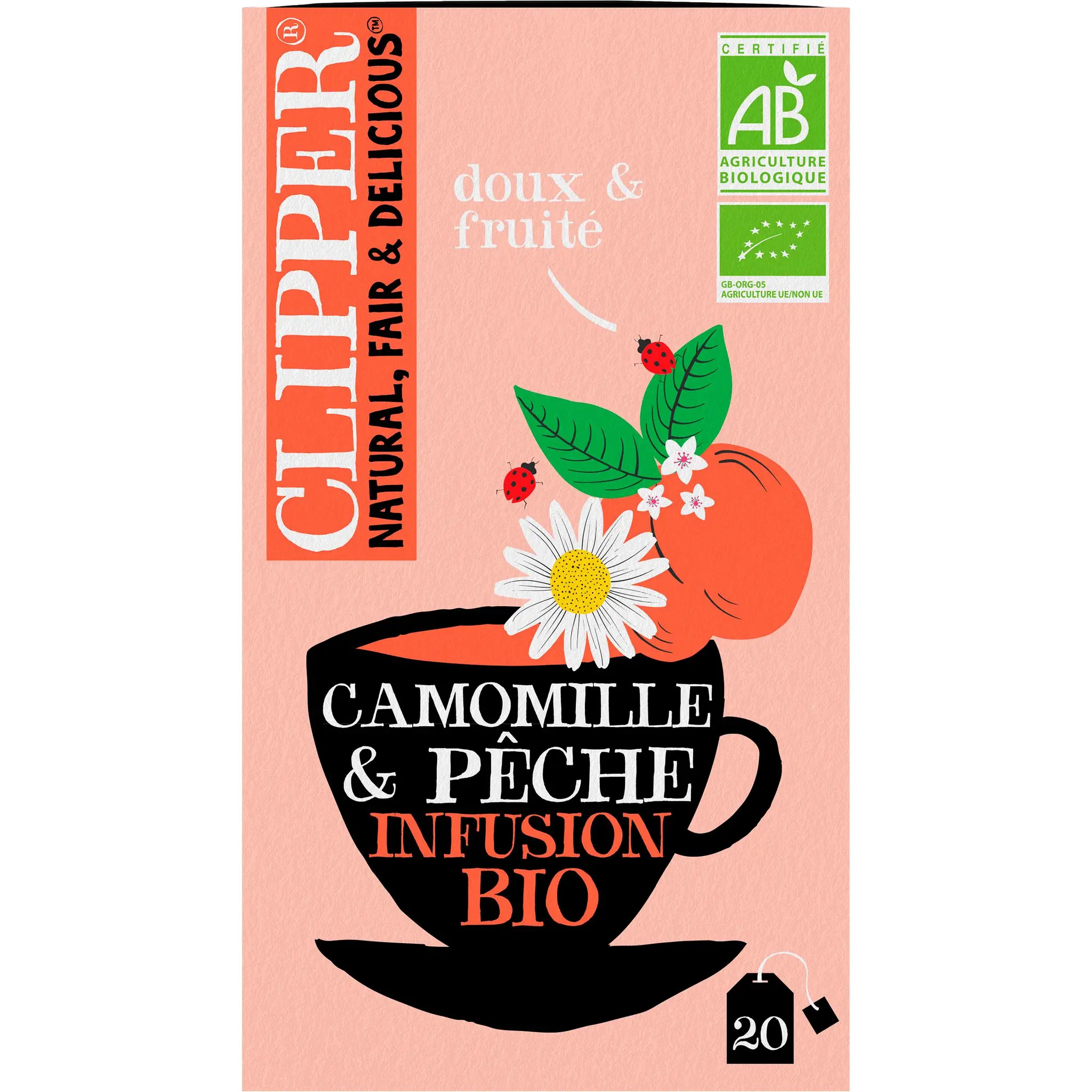 CLIPPER Infusion bio camomille & pêche