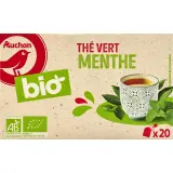 AUCHAN BIO Thé vert à la menthe