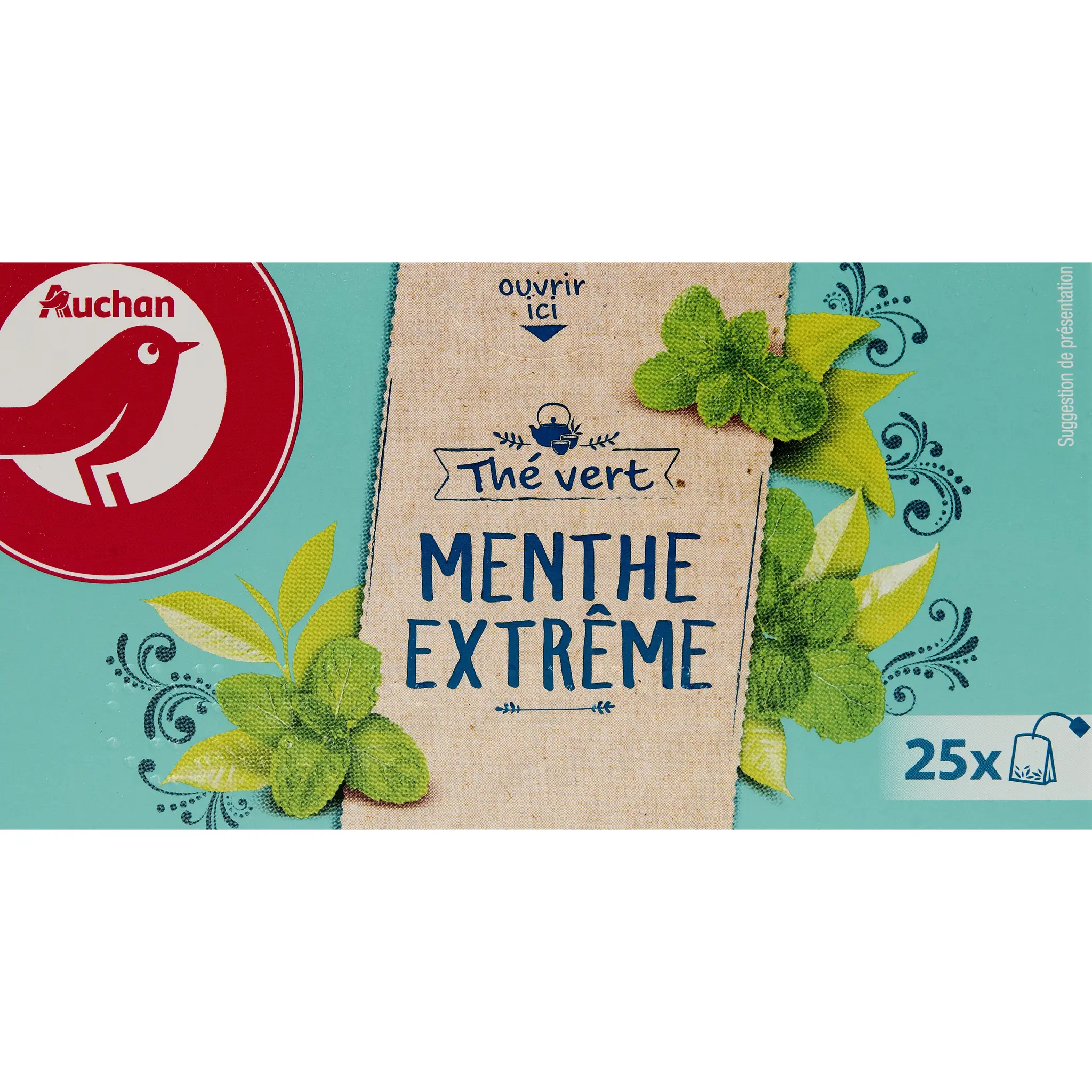 AUCHAN Thé vert menthe extrême