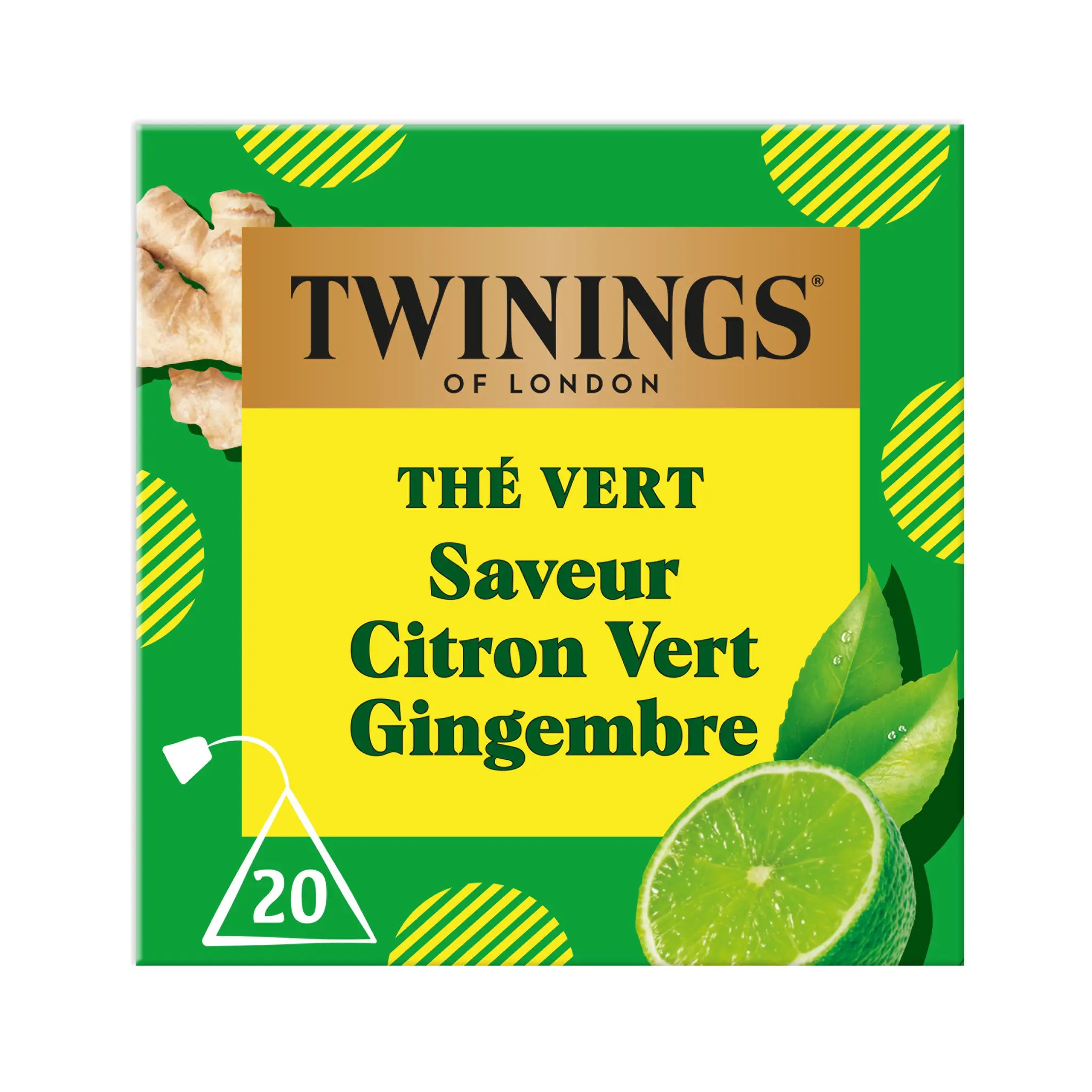 TWININGS Thé vert citron vert et gingembre