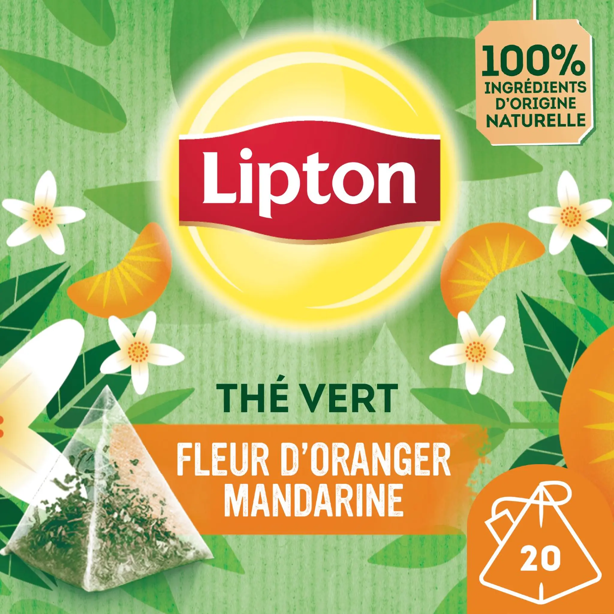 LIPTON Thé vert fleur d'oranger mandarine