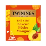 TWININGS Thé vert saveur pêche mangue