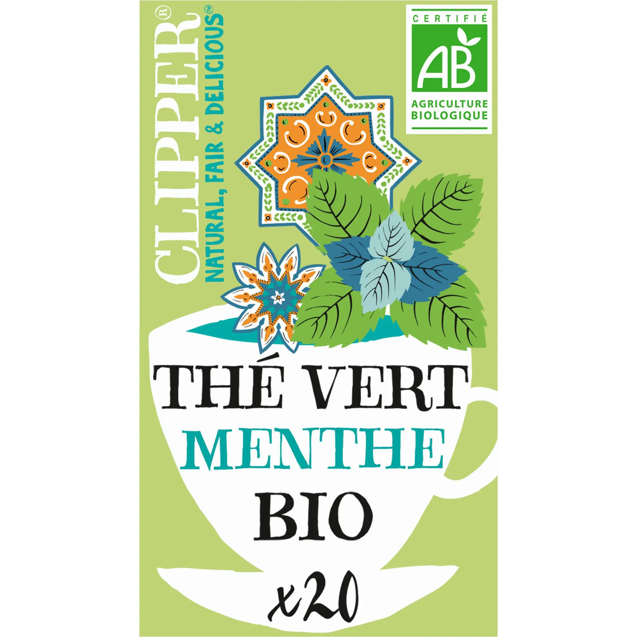 CLIPPER Thé vert à la menthe bio