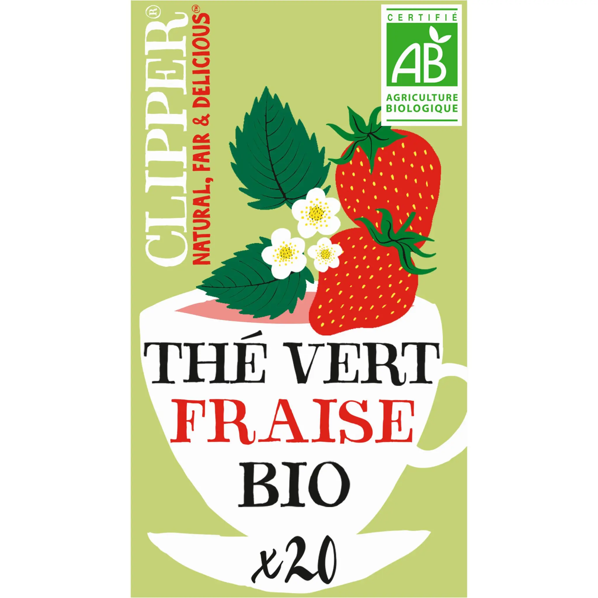 CLIPPER Thé vert fraise bio
