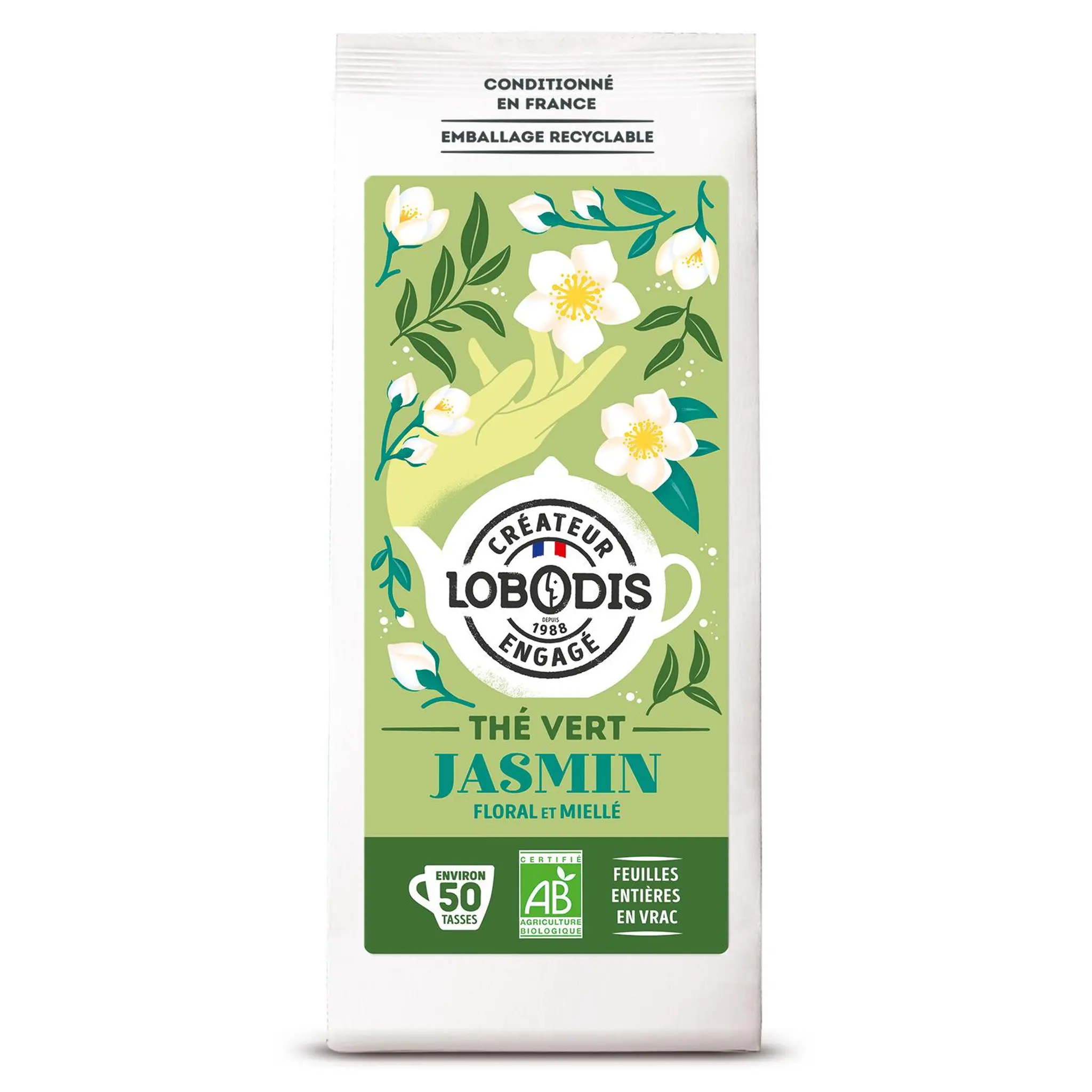 LOBODIS Thé vert jasmin bio floral et miellé