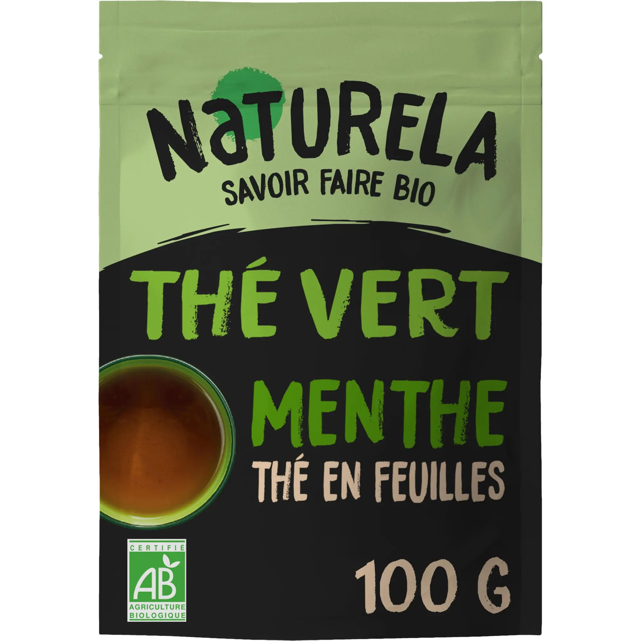 NATURELA Thé vert bio à la menthe en vrac