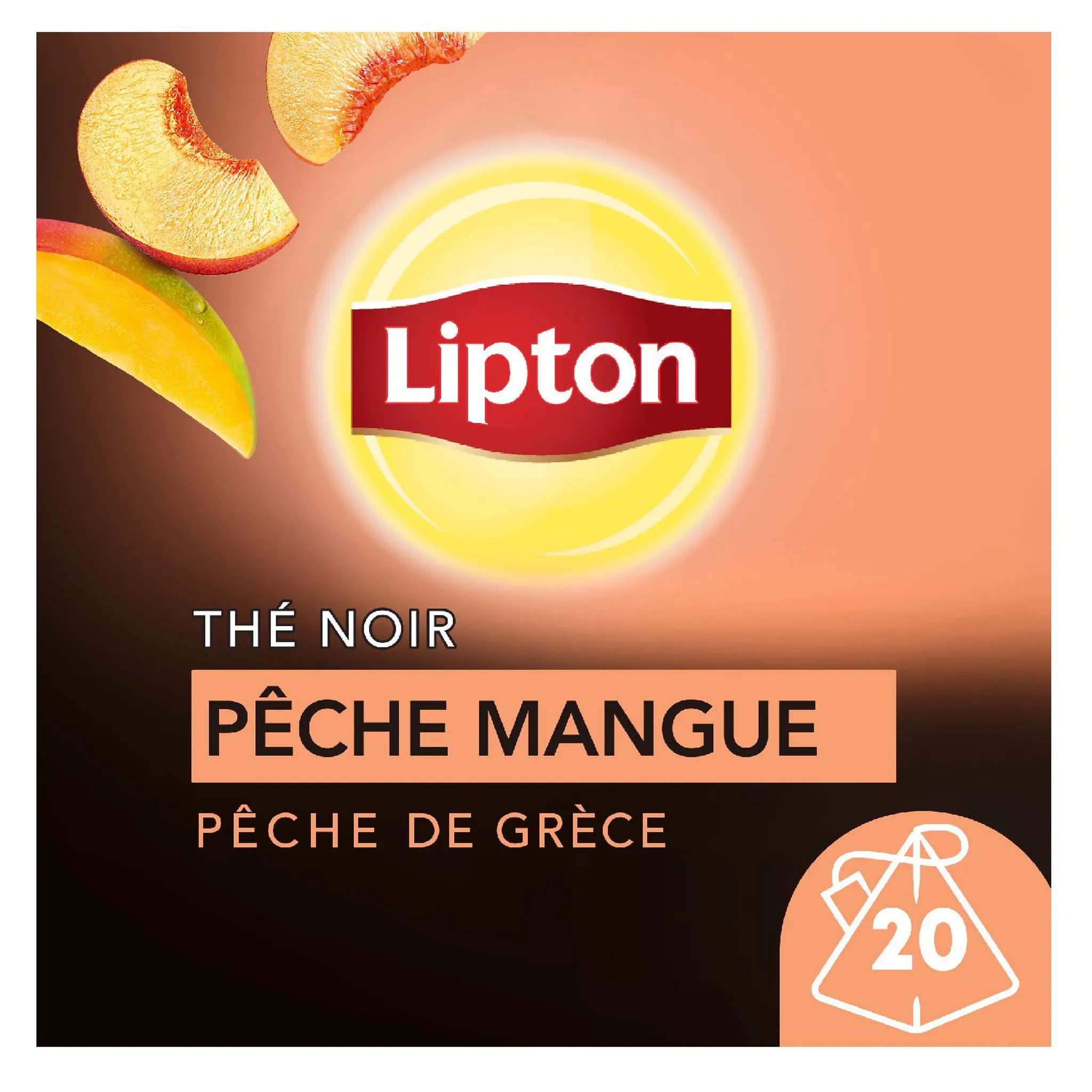 LIPTON Thé noir à la pêche de Grèce et à la mangue