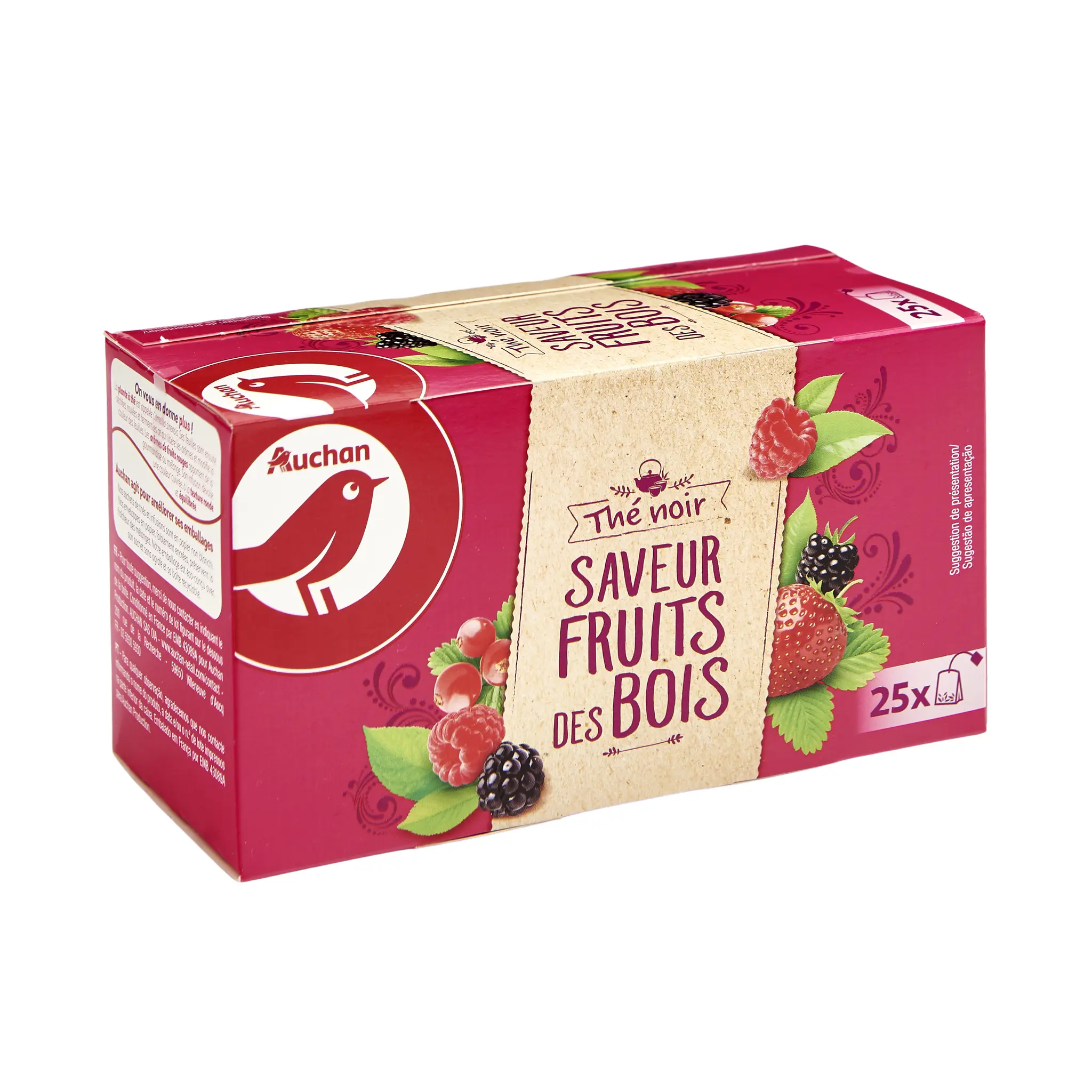AUCHAN Thé noir saveur fruits des bois