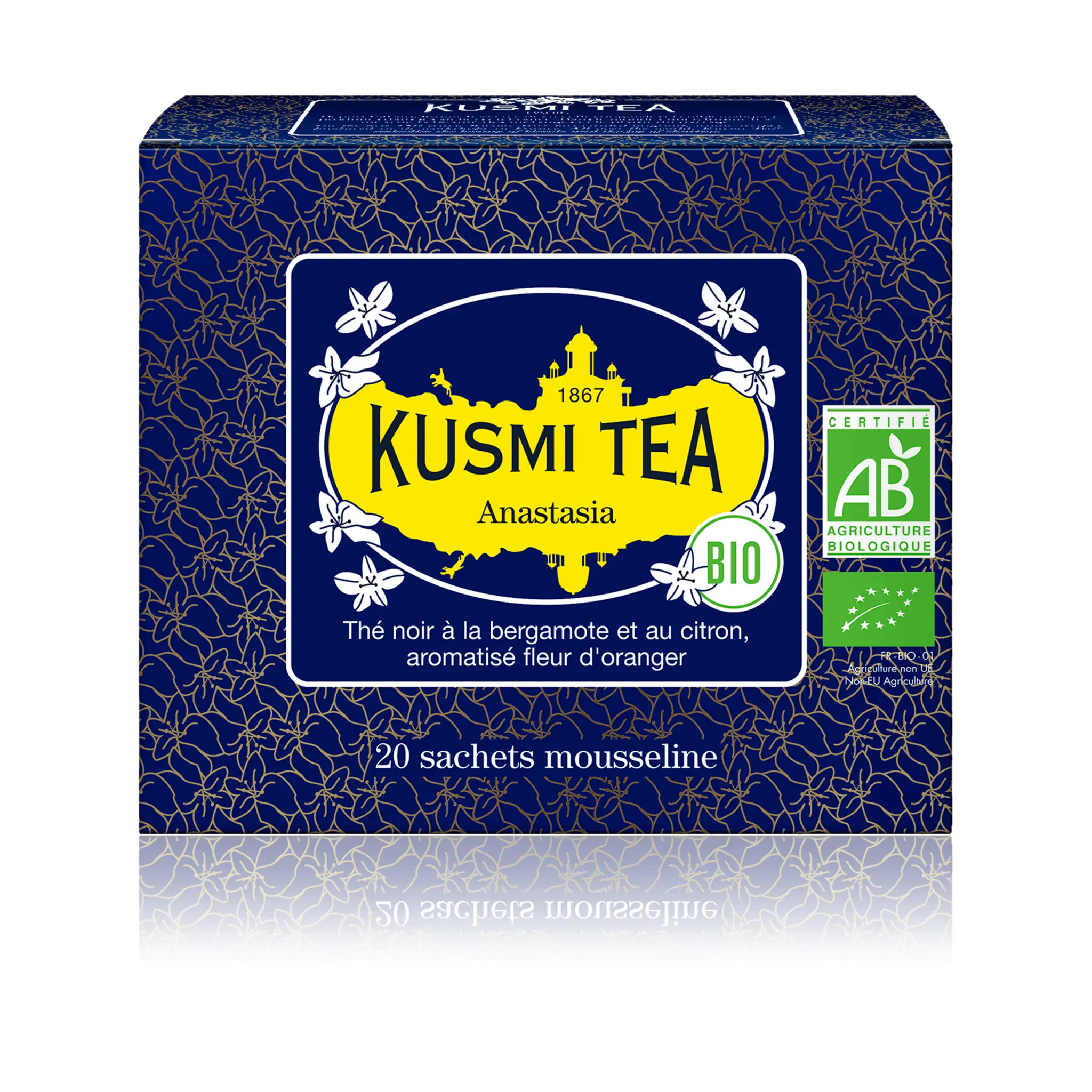 KUSMI TEA Thé noir à la bergamote et au citron aromatisé fleur d'oranger bio