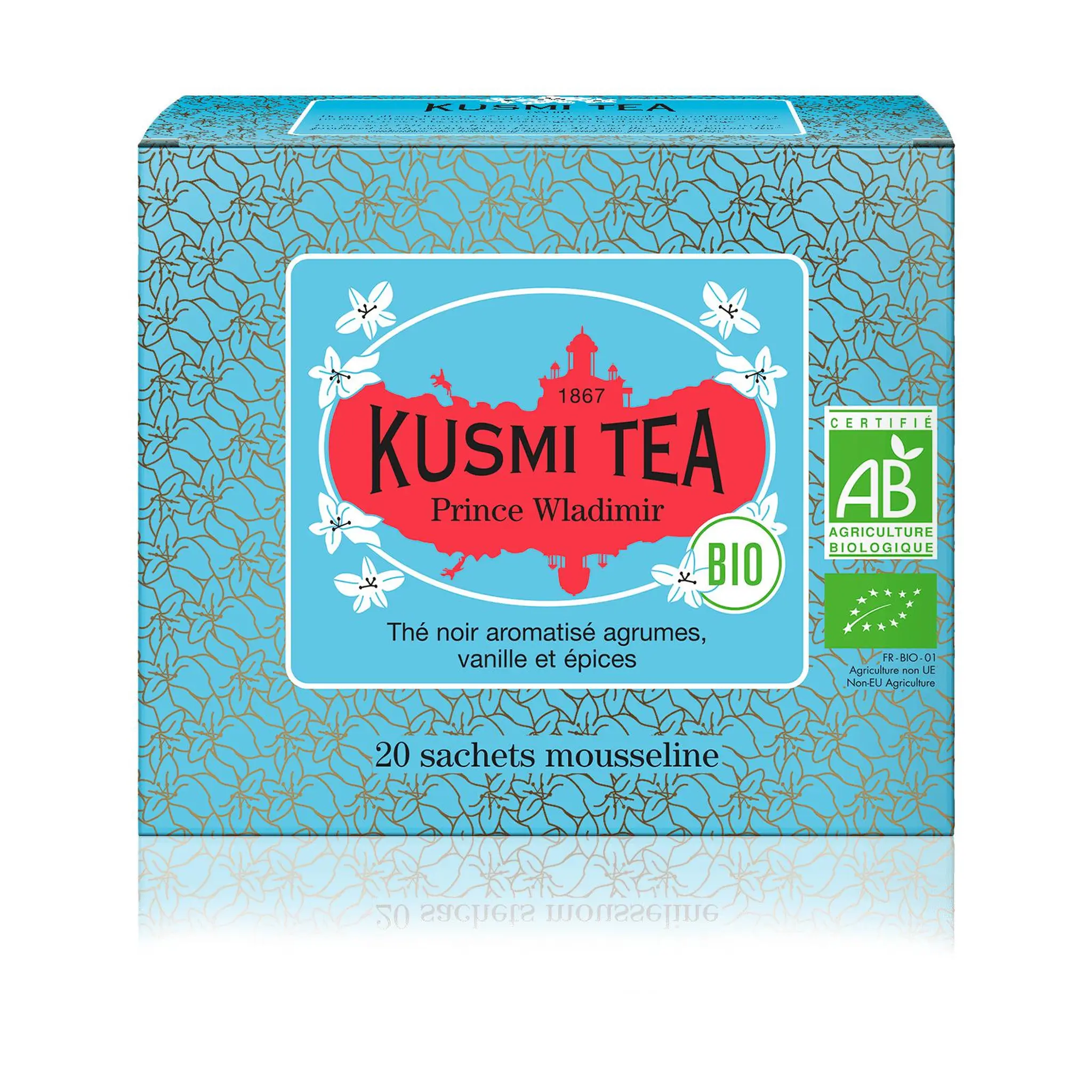 KUSMI TEA Thé noir bio aromatisé agrumes vanille et épices Prince Wladimir