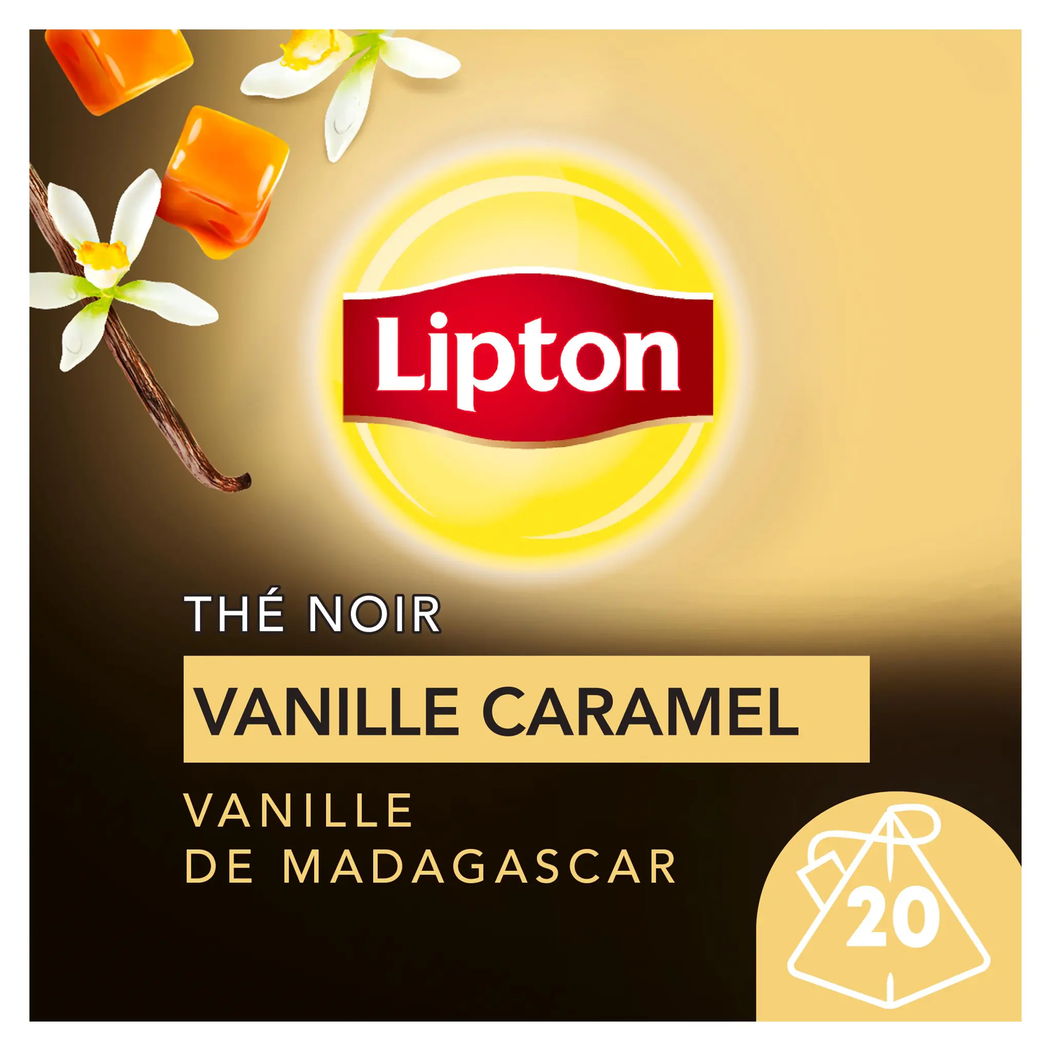 LIPTON Thé noir à la vanille de Madagascar et aux éclats de caramel