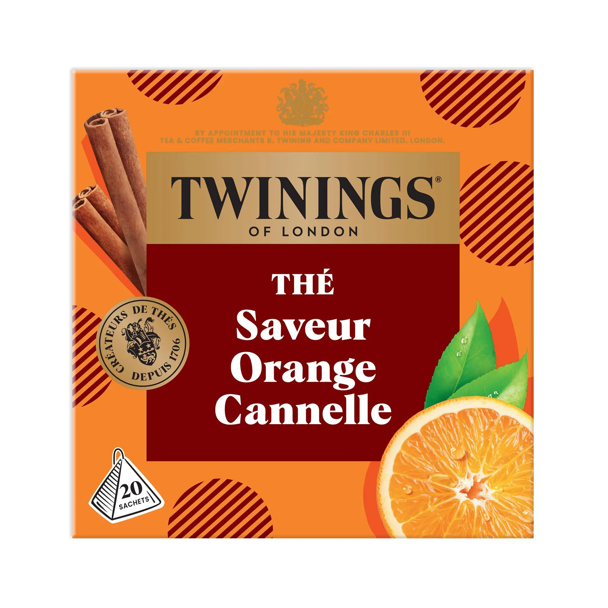 TWININGS Thé noir saveur orange cannelle