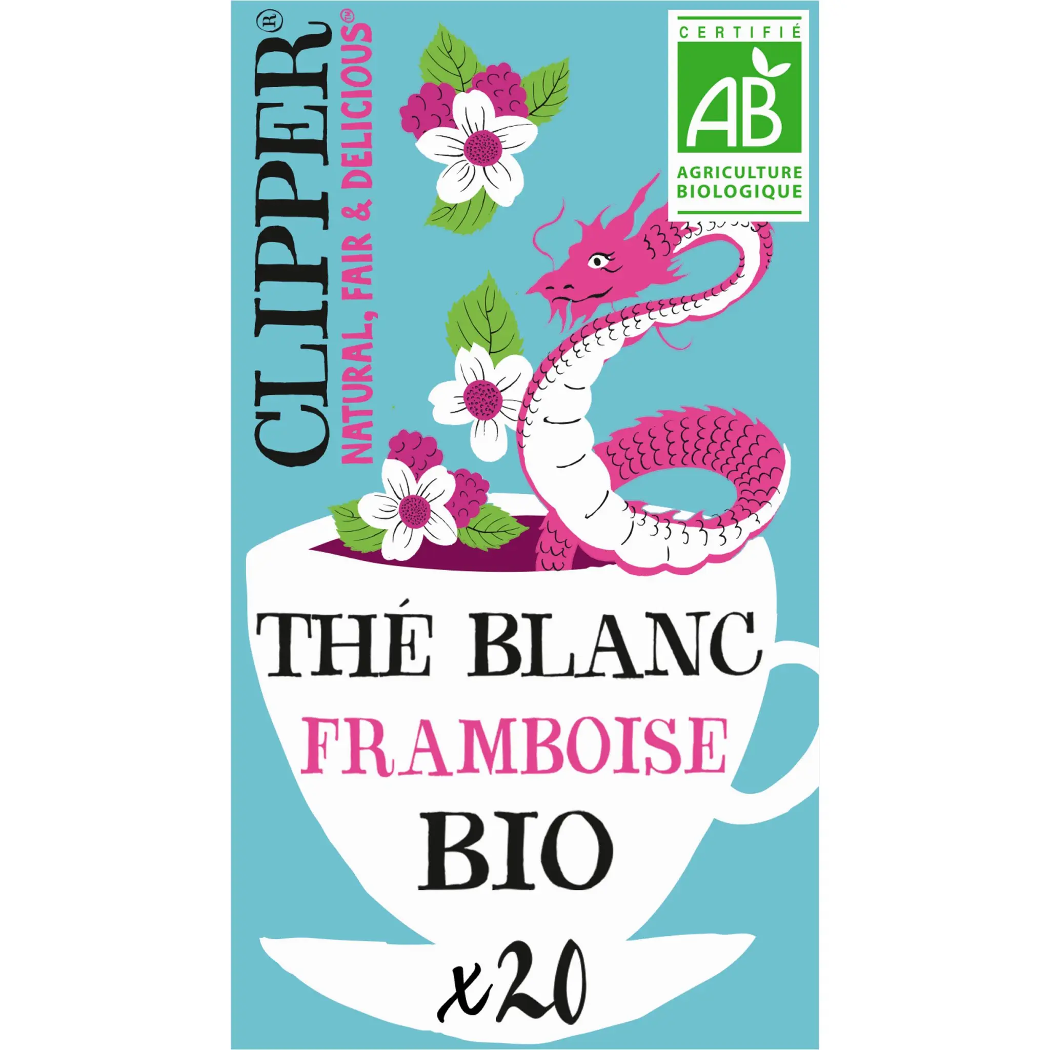 CLIPPER Thé blanc à la framboise bio