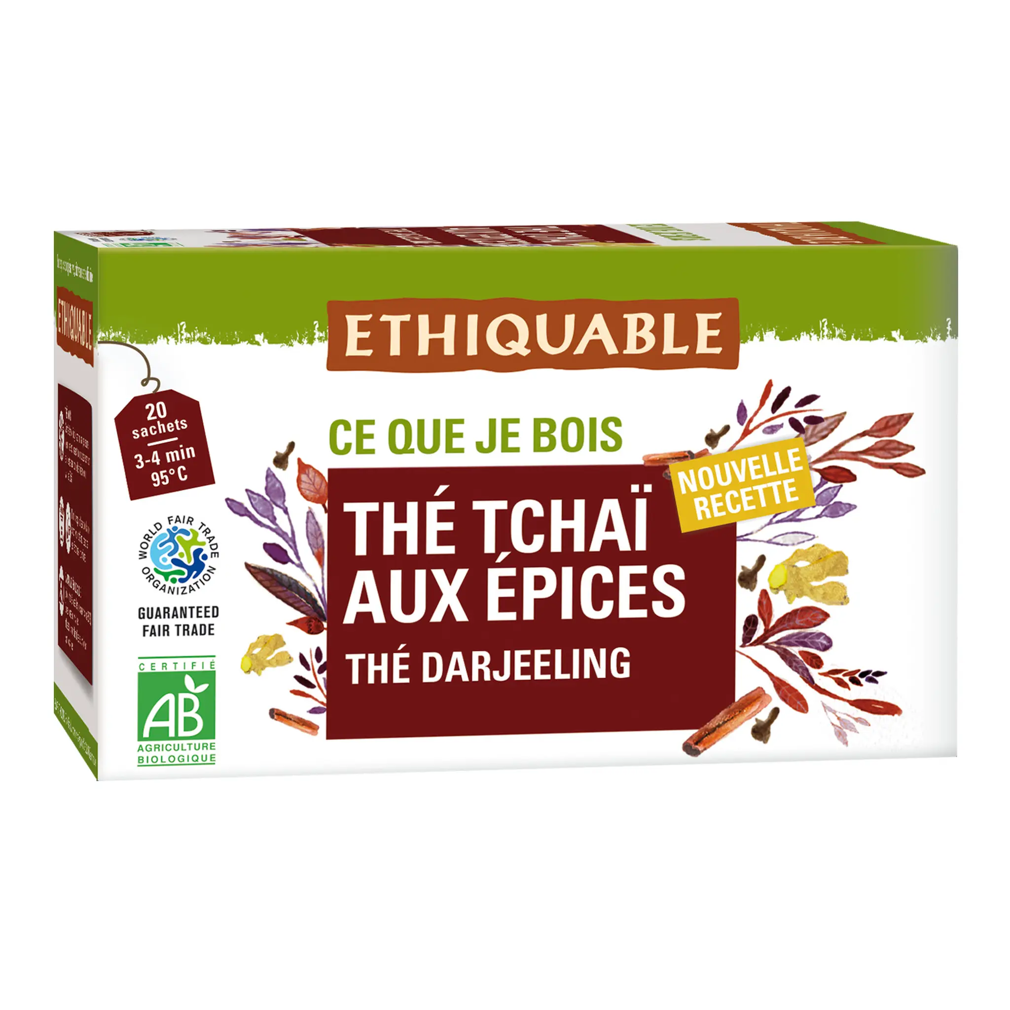 ETHIQUABLE Thé Tchaï bio aux épices Darjeeling