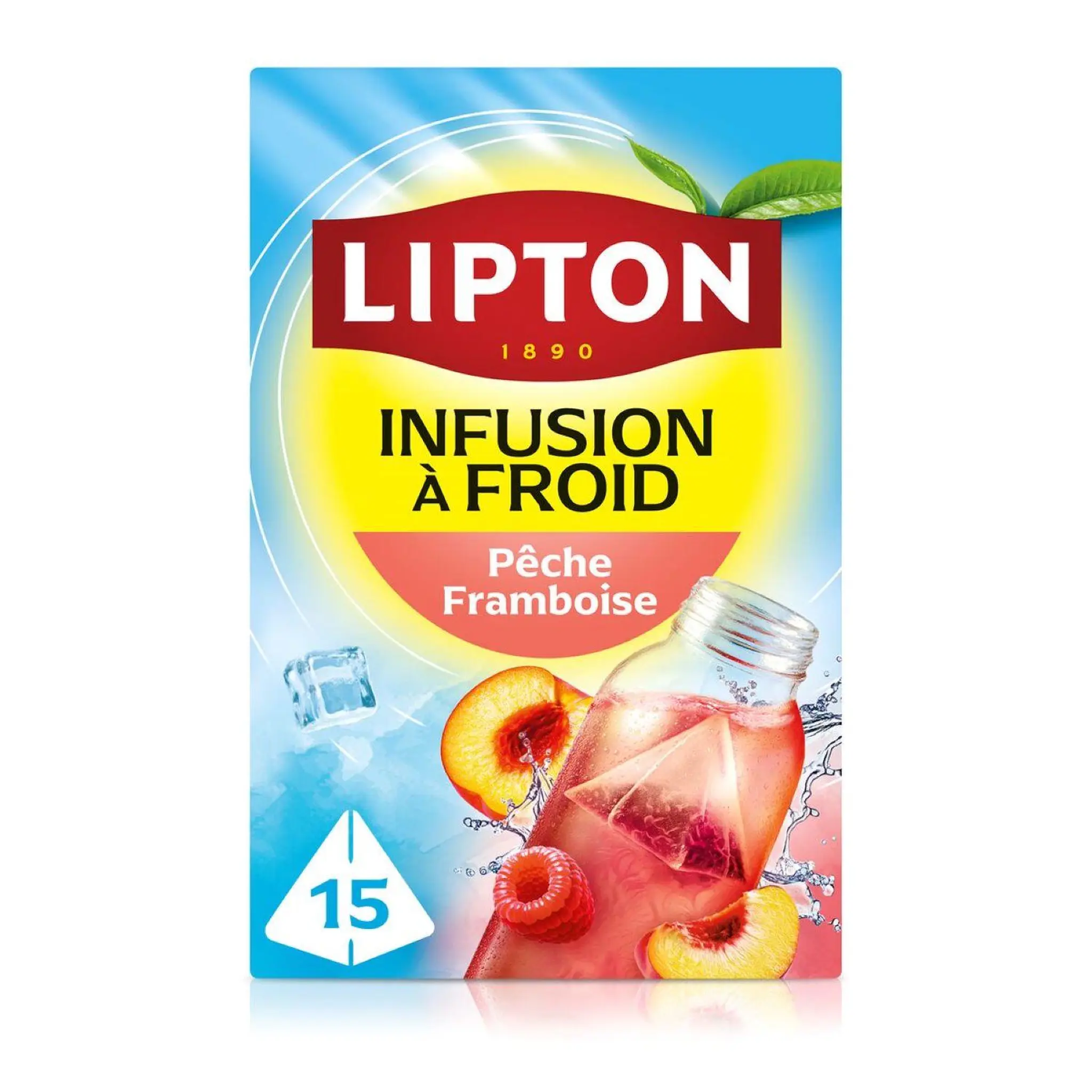 LIPTON Infusion à froid aromatisé à la pêche et framboise