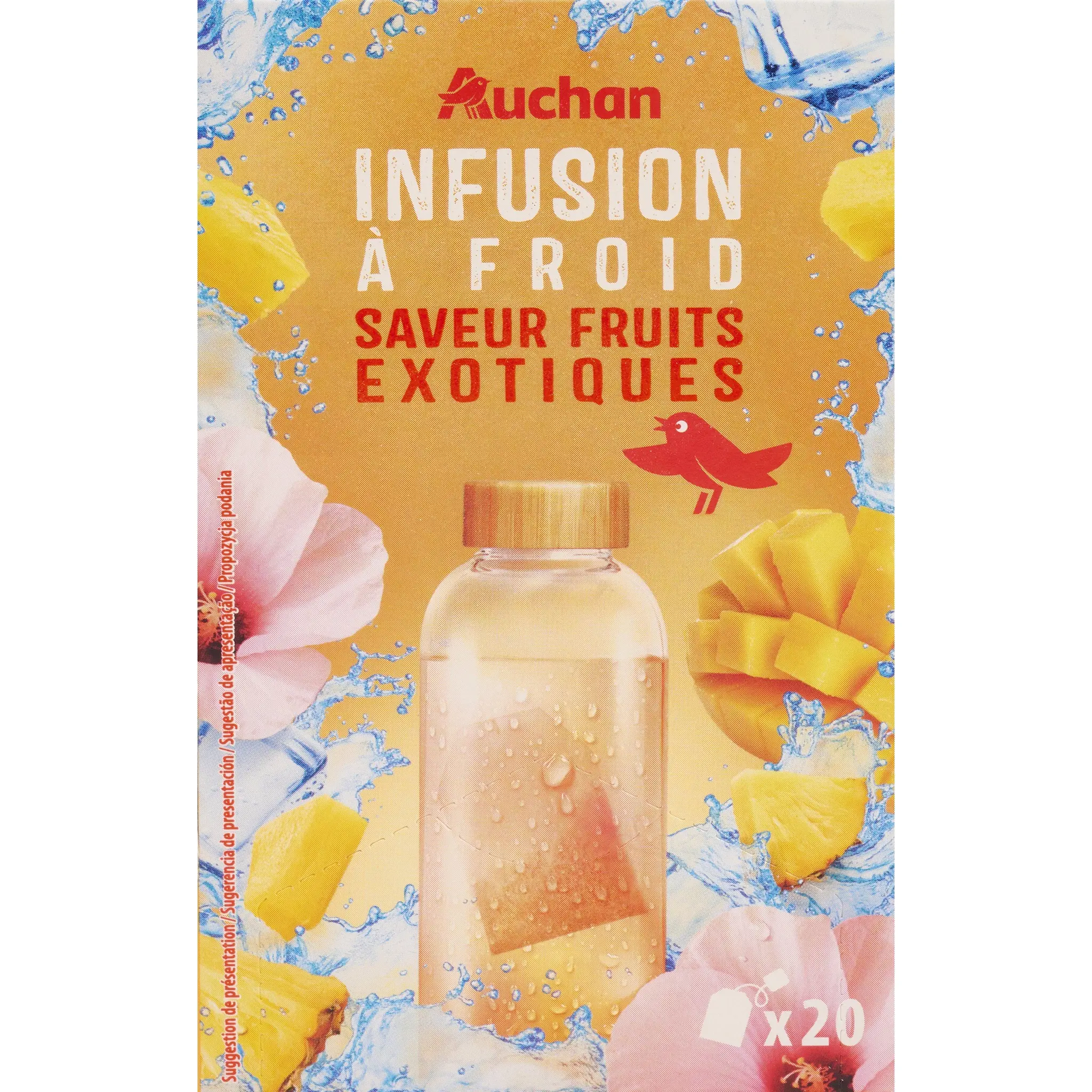 AUCHAN Infusion à froid saveur fruits exotiques