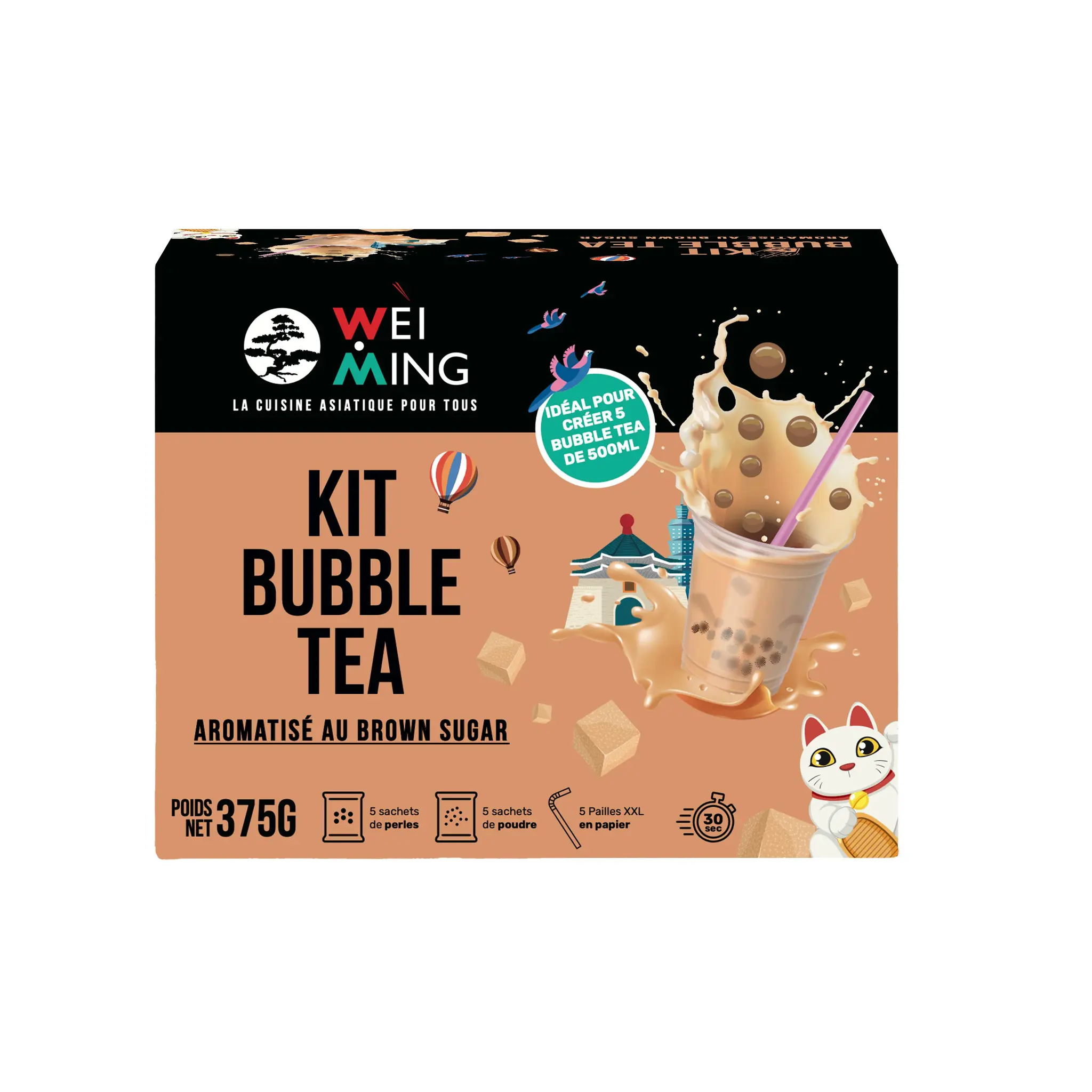 WEI MING Kit bubble tea aromatisé cassonnade