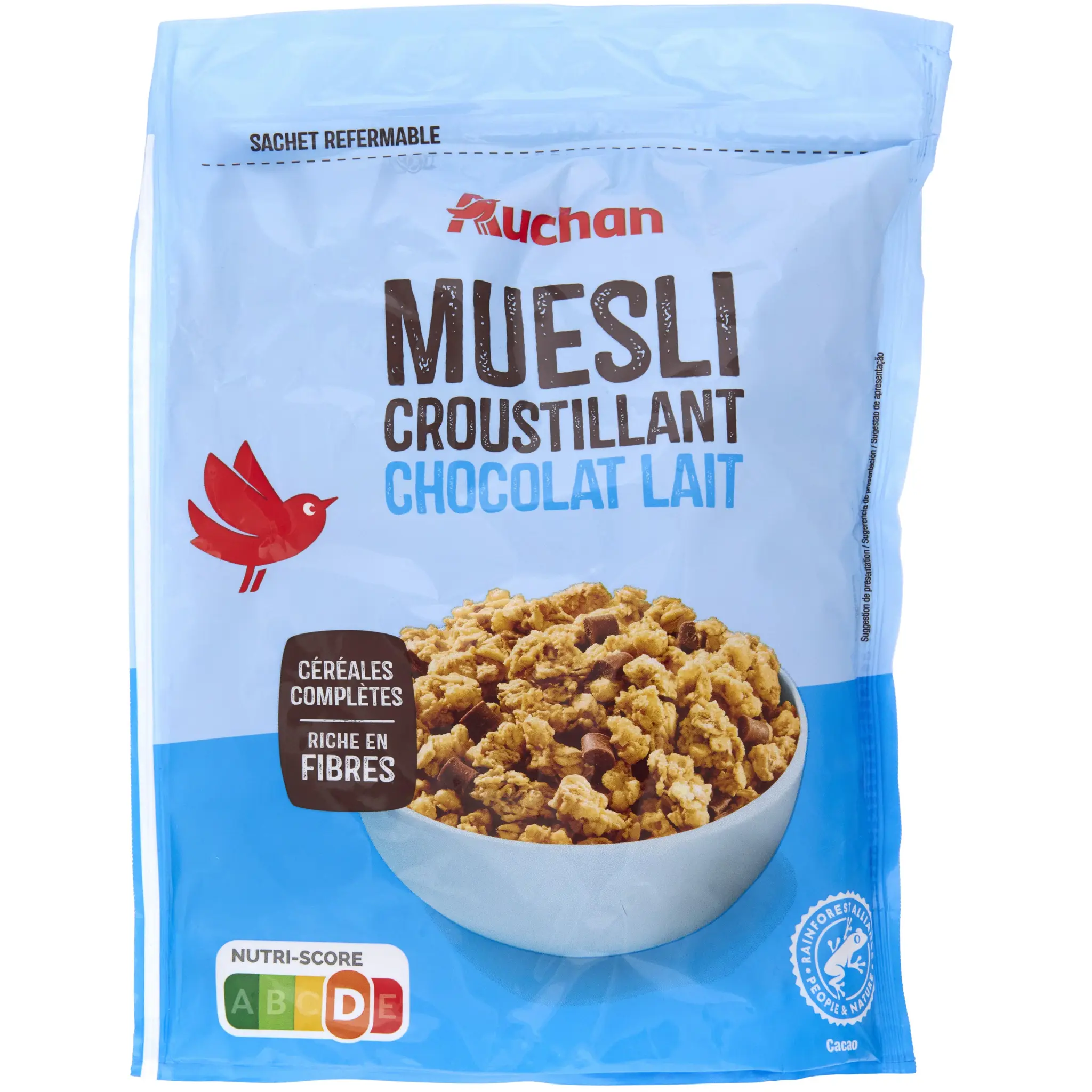 AUCHAN Muesli croustillant chocolat au lait