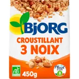 BJORG Muesli croustillant bio aux 3 noix noisettes amandes et noix de cajou