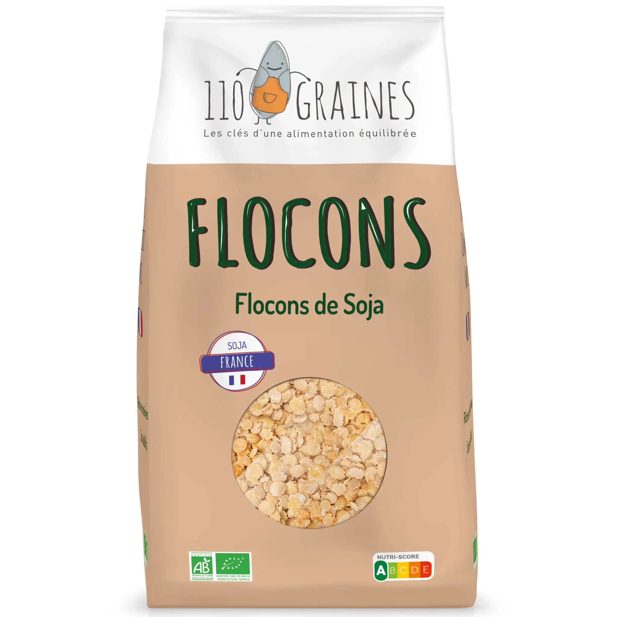110 GRAINES Flocons de soja bio