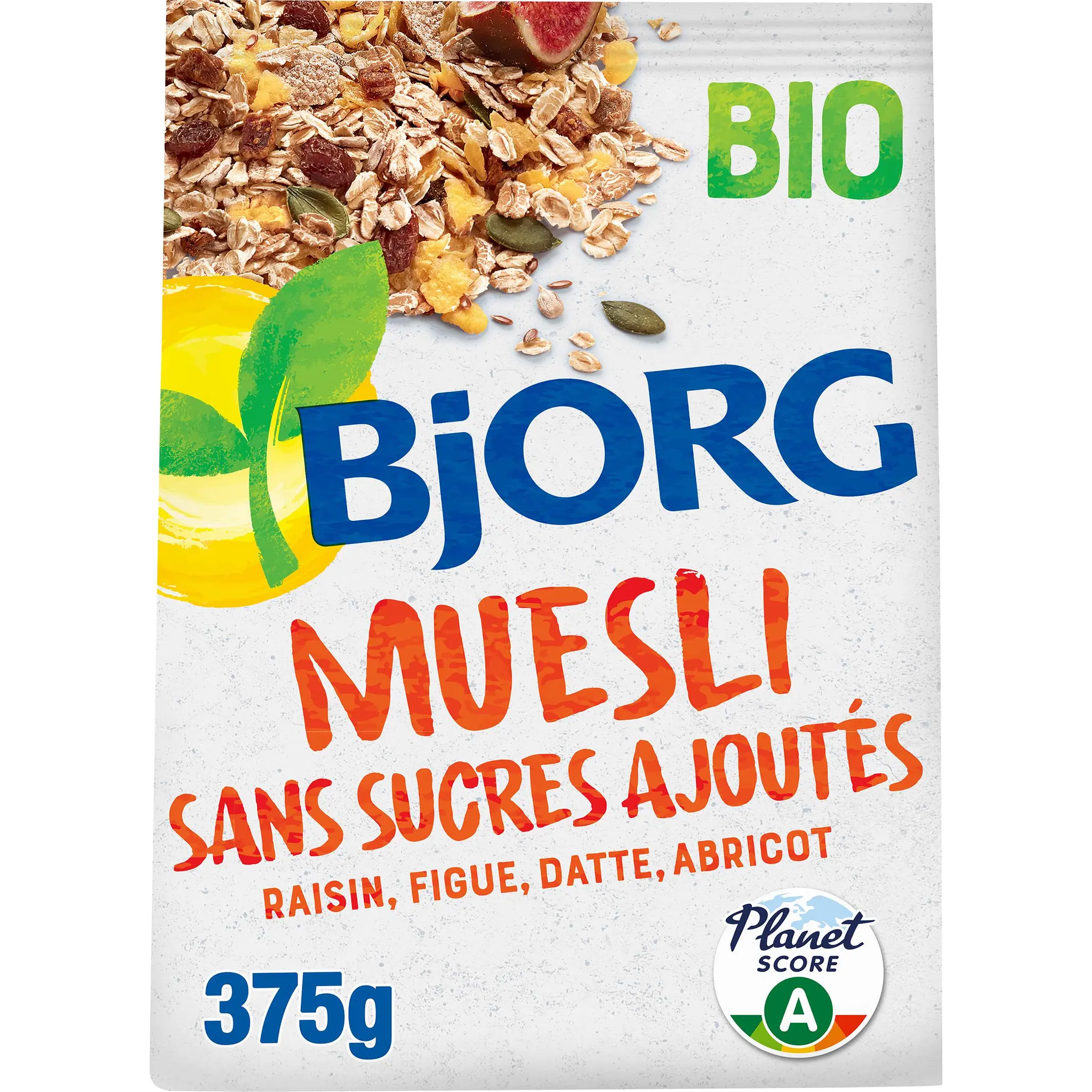BJORG Muesli de céréales bio raisin figue datte et abricot sans sucre ajoutés