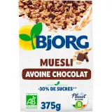 BJORG Muesli de céréales bio avoine et chocolat
