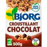 BJORG Croustillant céréales bio au chocolat réduit en sucres