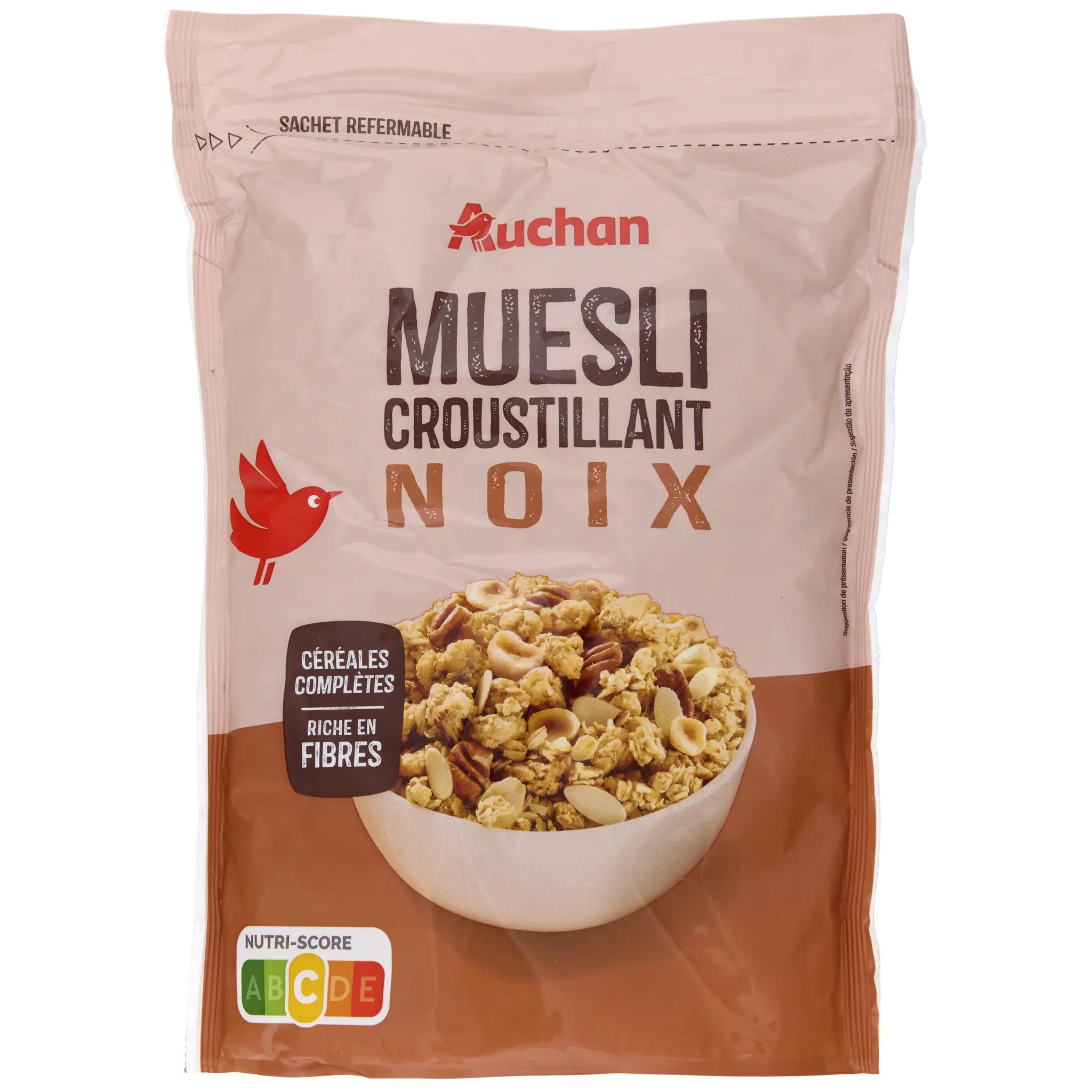 AUCHAN Céréales muesli croustillant noix