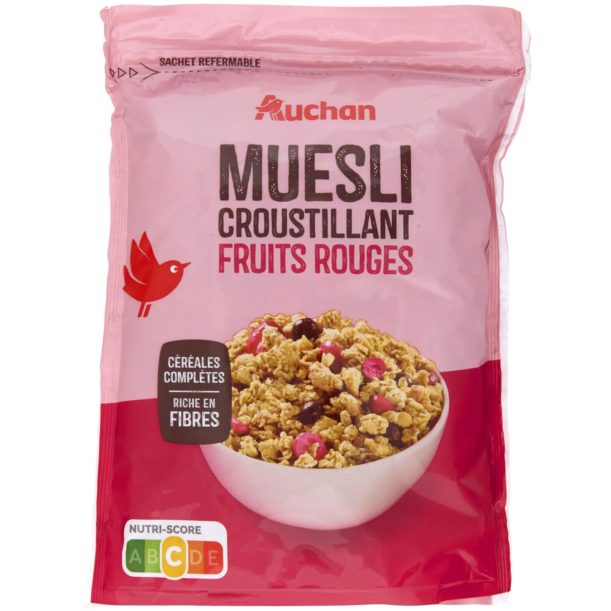 AUCHAN Muesli croustillant fruits rouges