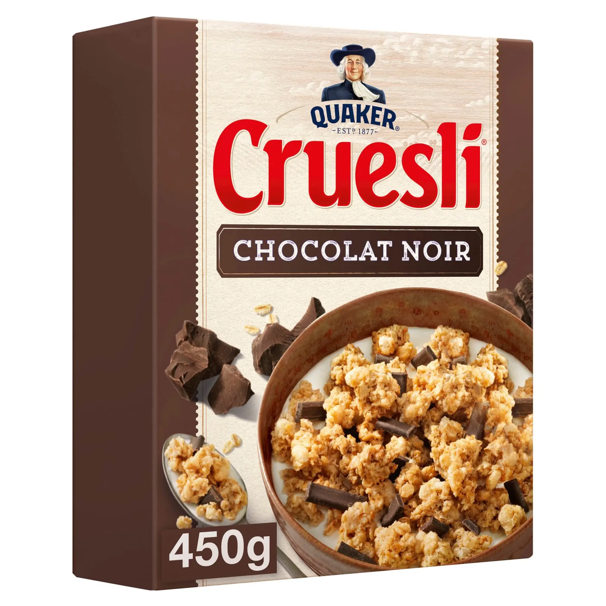 QUAKER Cruesli céréales au chocolat noir