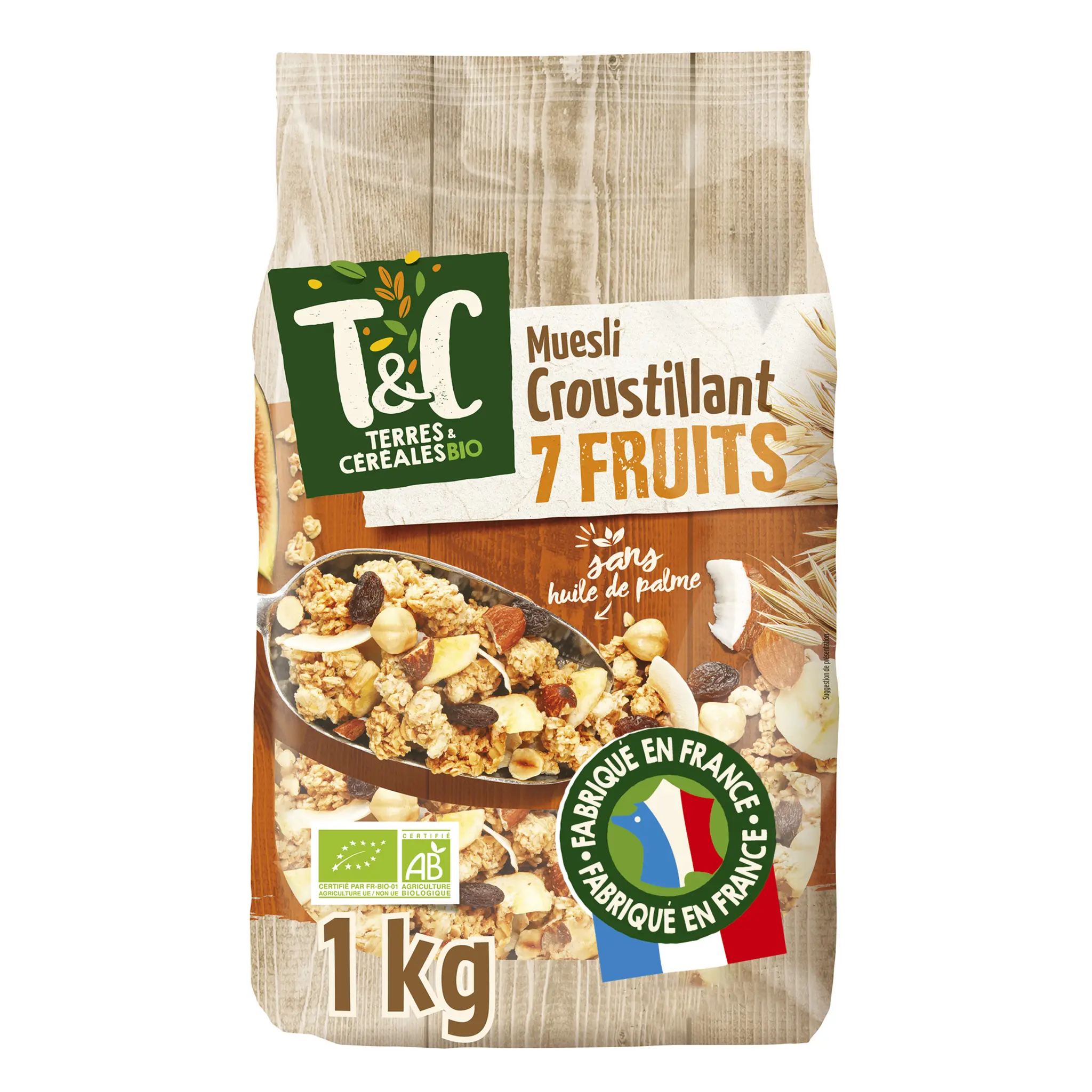 TERRES ET CEREALES Muesli de céréales croustillantes aux 7 fruits bio