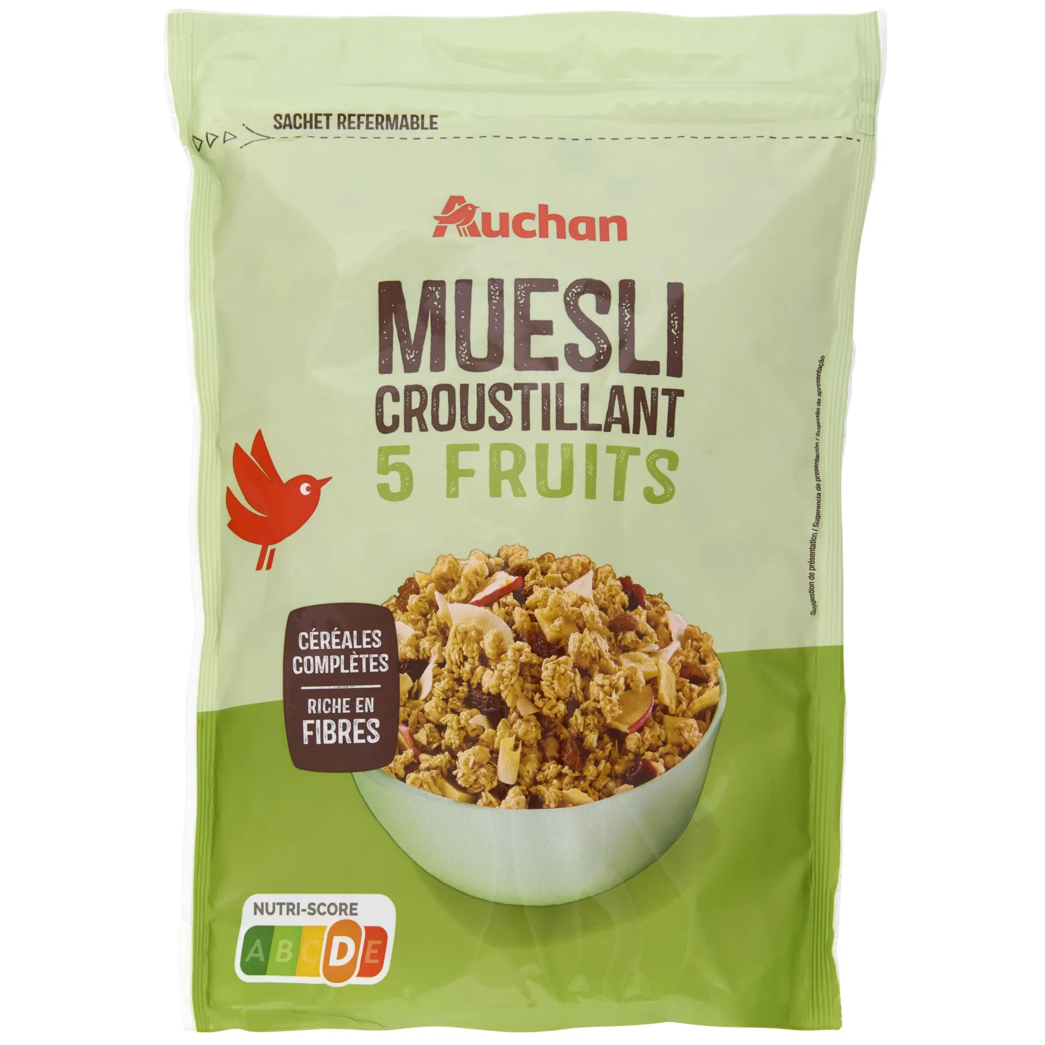 AUCHAN Muesli croustillant 5 fruits