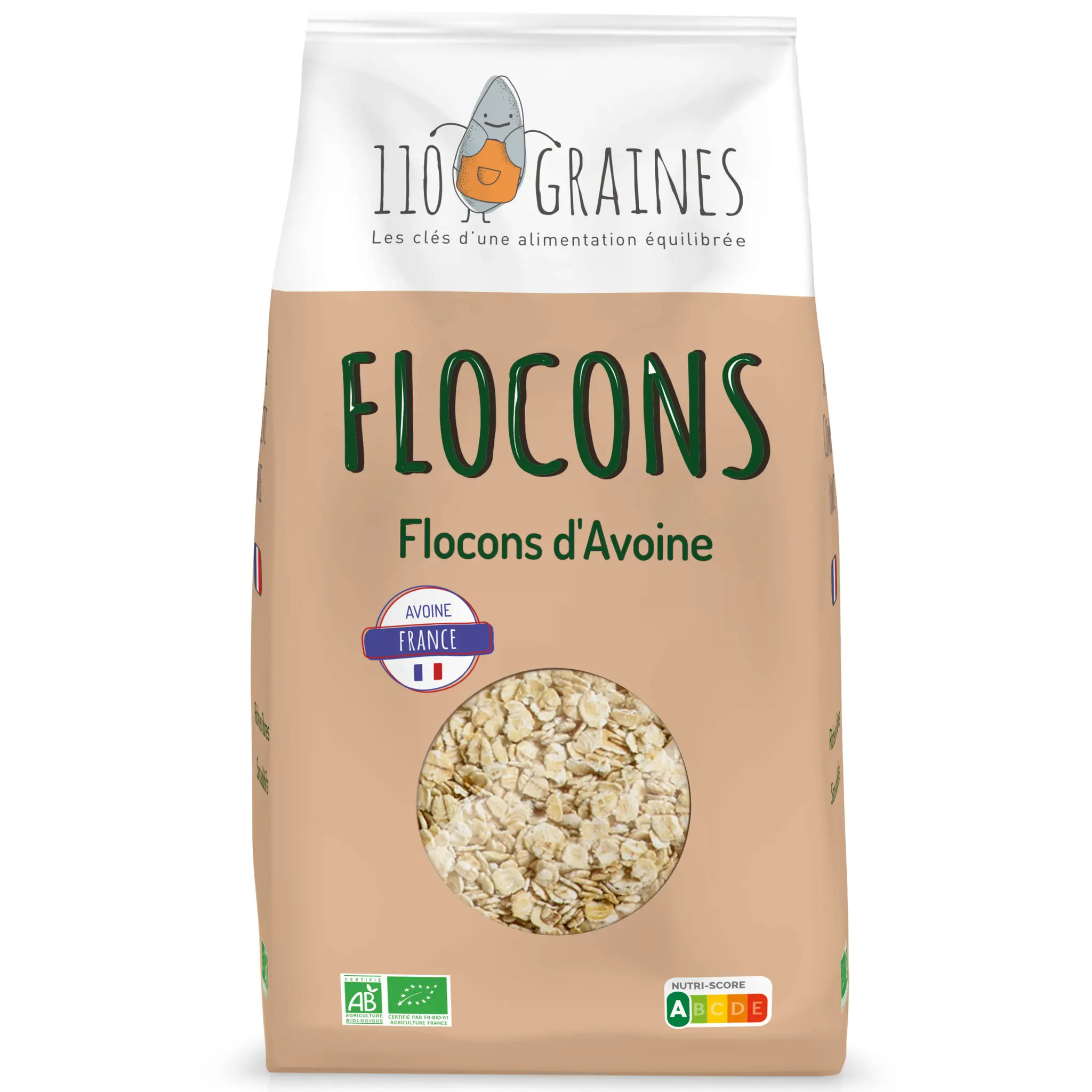 110 GRAINES Flocons d'avoine bio