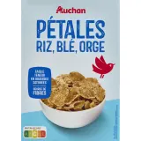 AUCHAN Céréales pétales de riz blé et orge