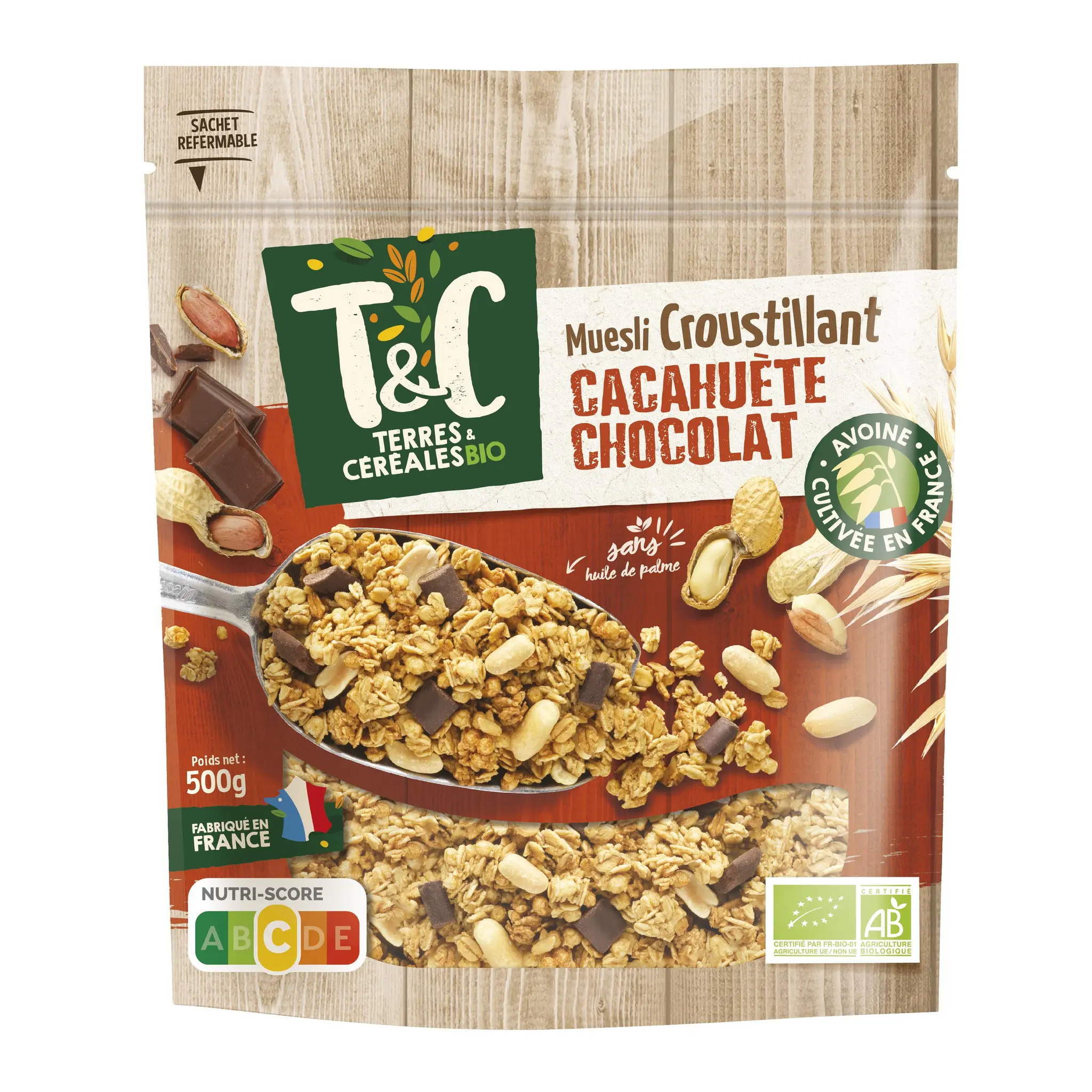 TERRES ET CEREALES Céréales bio muesli croustillant cacahuète chocolat