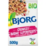 BJORG Crousti' avoine superfruits cassis cranberry myrtille bio