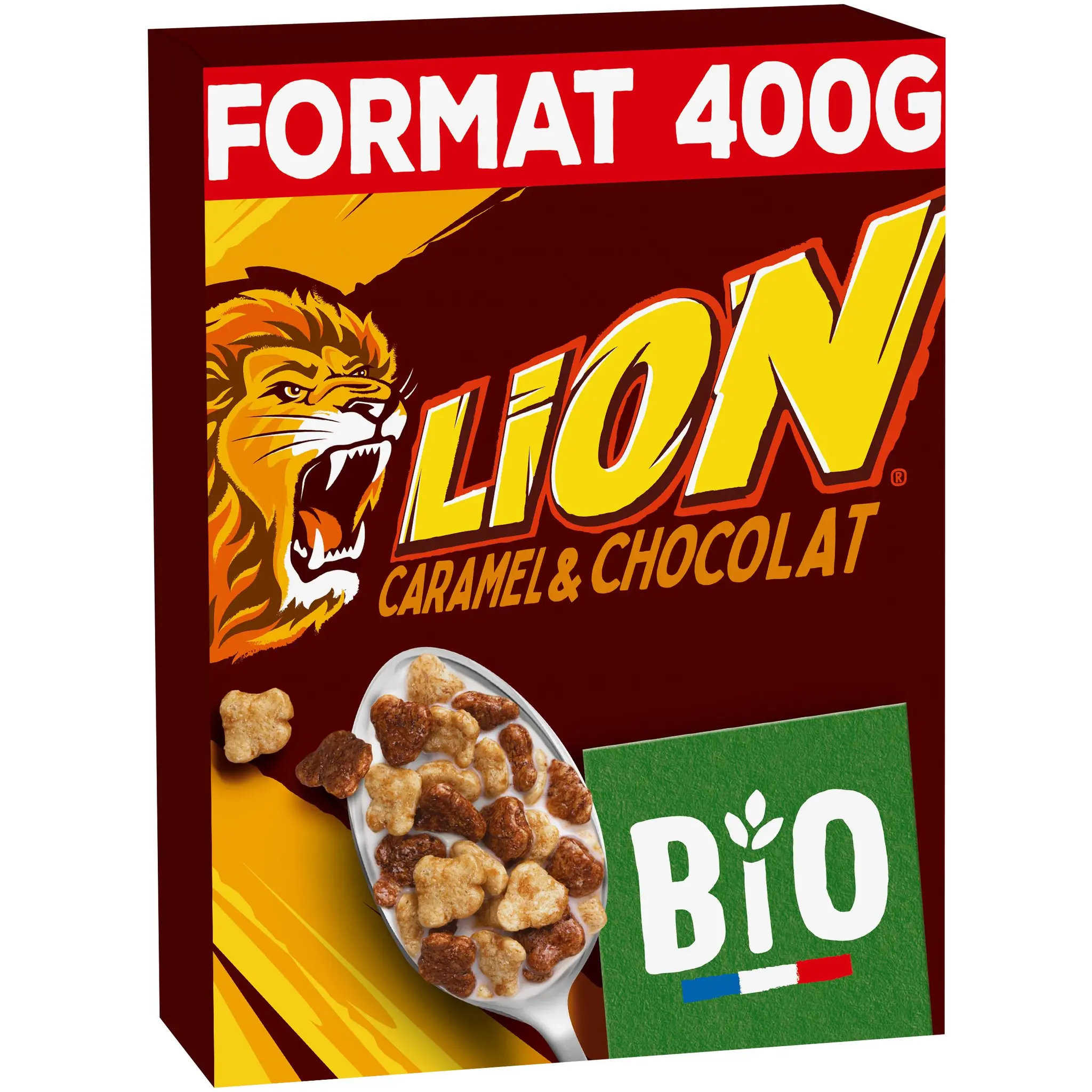 LION Céréales bio au caramel et chocolat