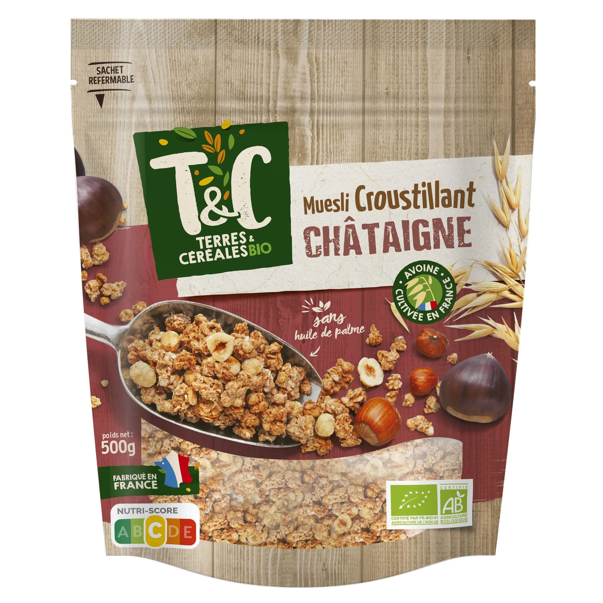 TERRES ET CEREALES Muesli croustillant à la châtaigne bio
