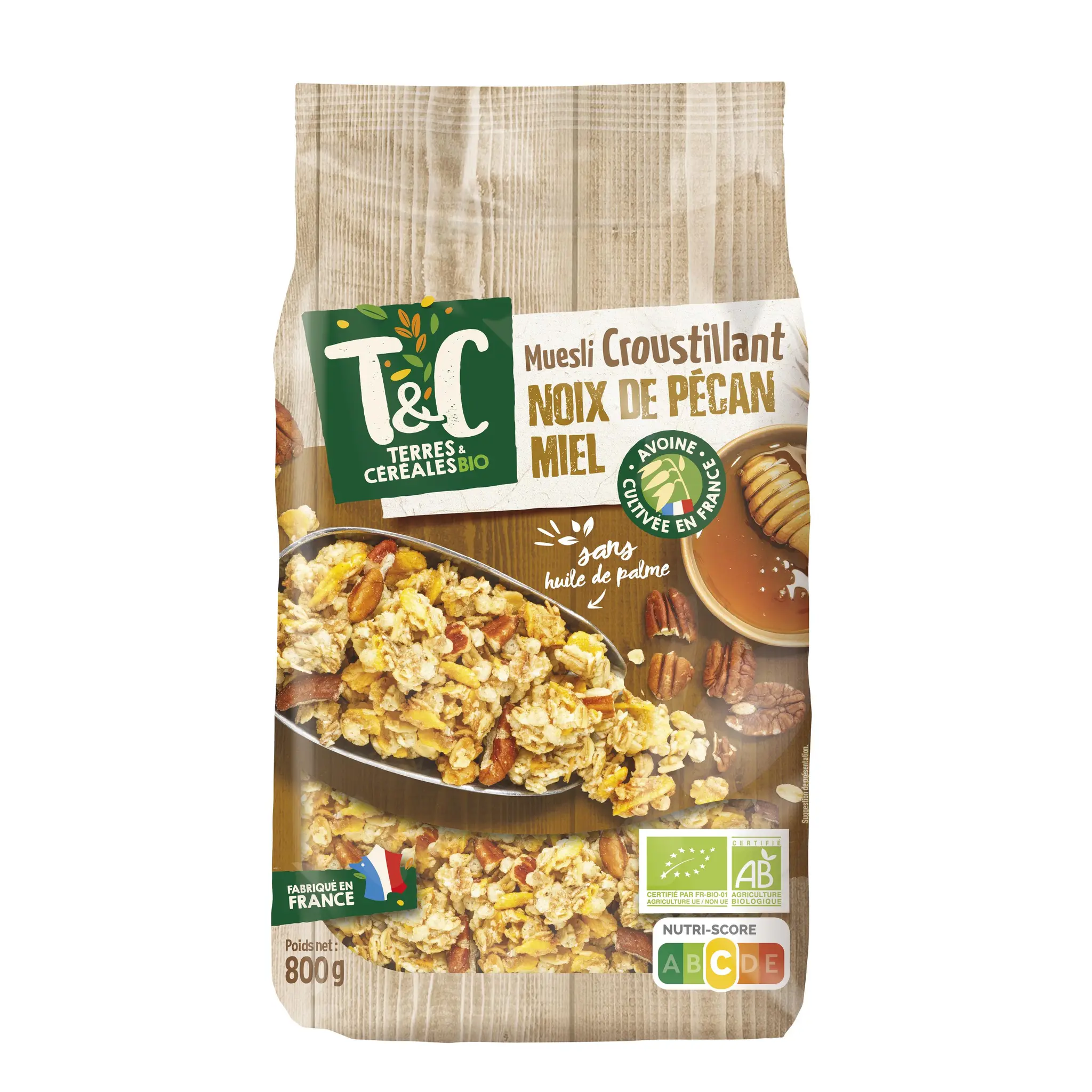 TERRES ET CEREALES Céréales bio Muesli croustillant aux noix de pécan et miel
