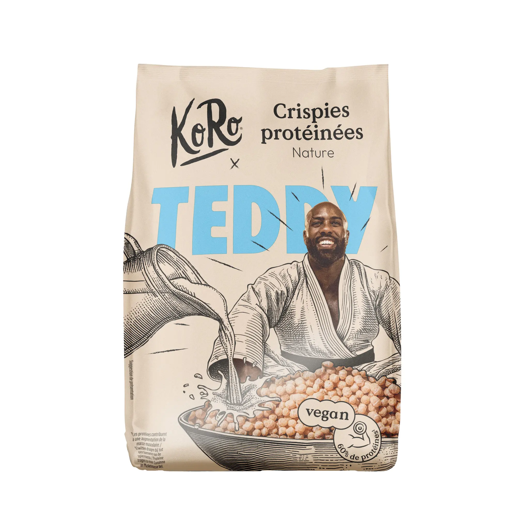 KORO Crispies protéinées nature vegan Teddy Riner
