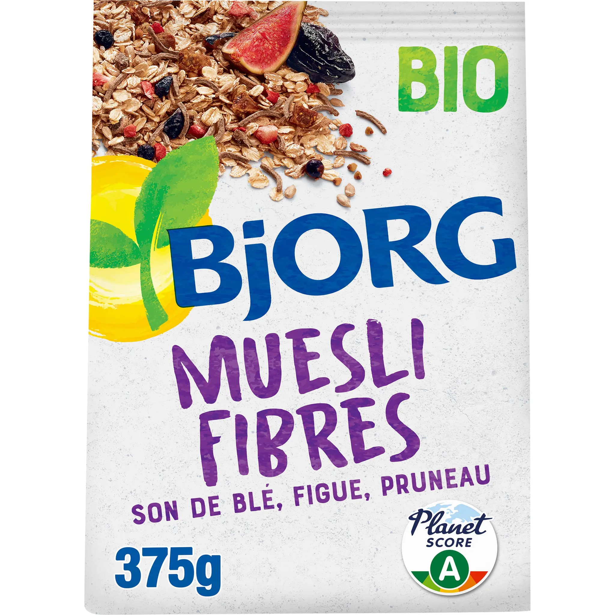 BJORG Muesli bio fibres et son de blé figues et pruneaux