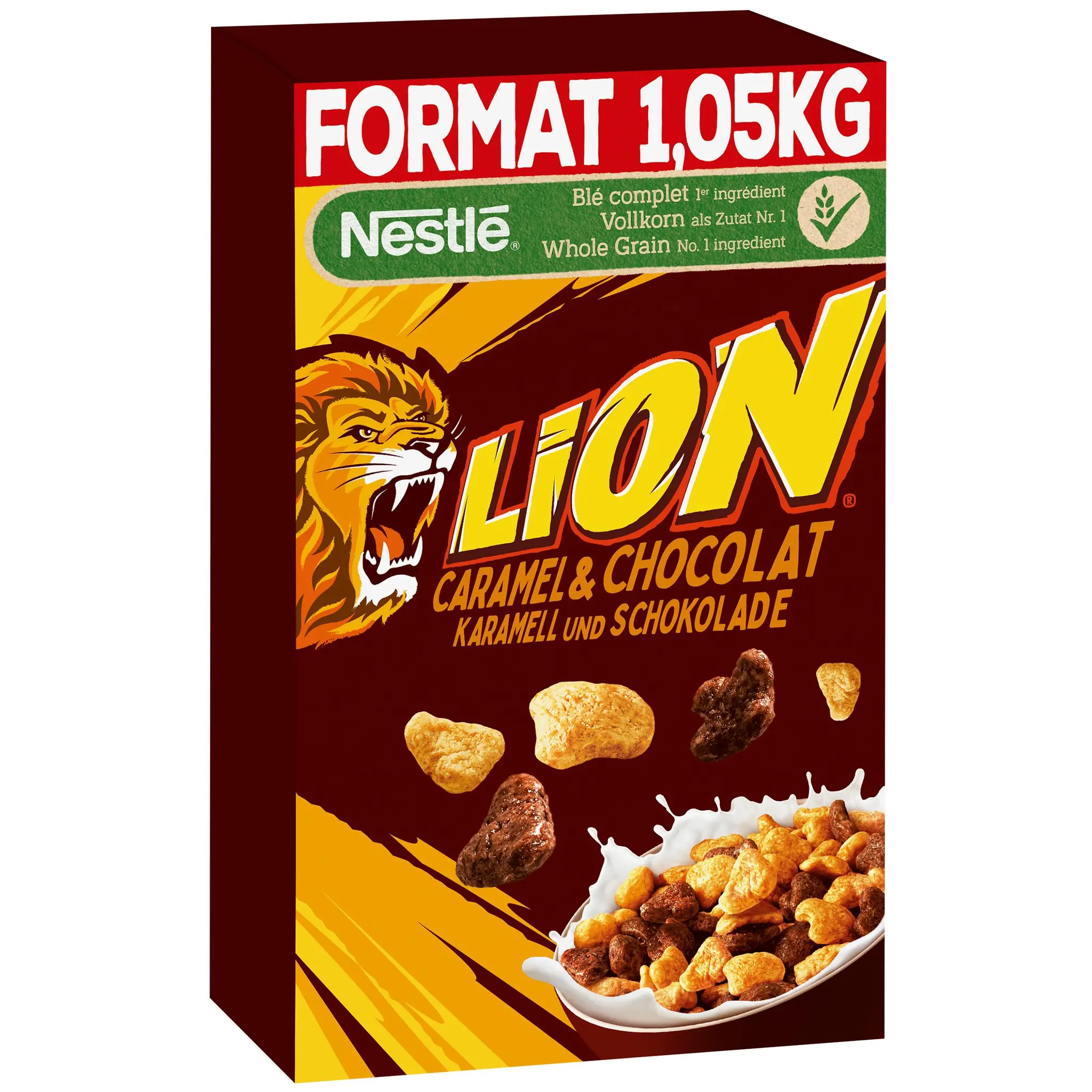 LION Céréales aromatisées au caramel et chocolat