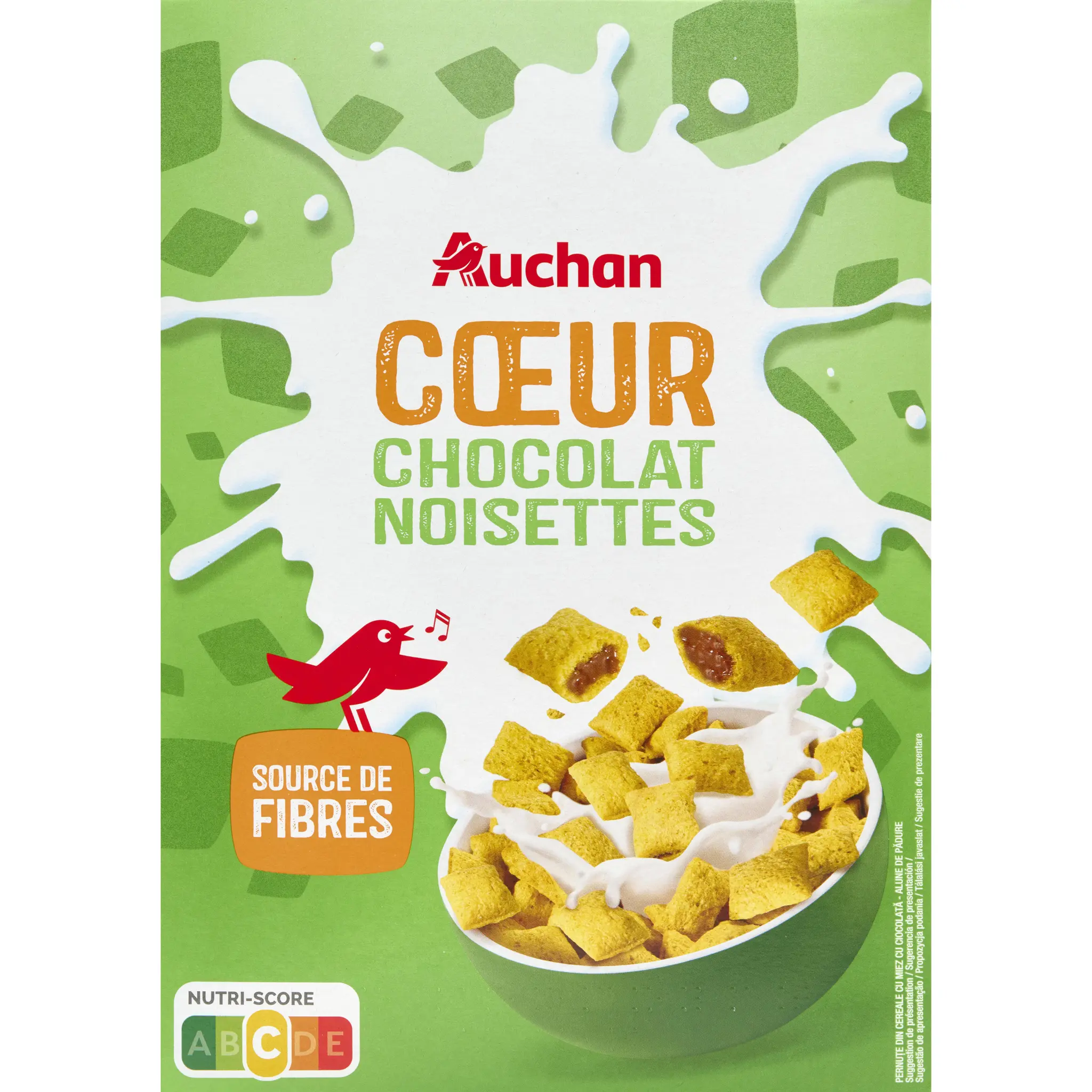 AUCHAN Céréales cœur de chocolat noisettes