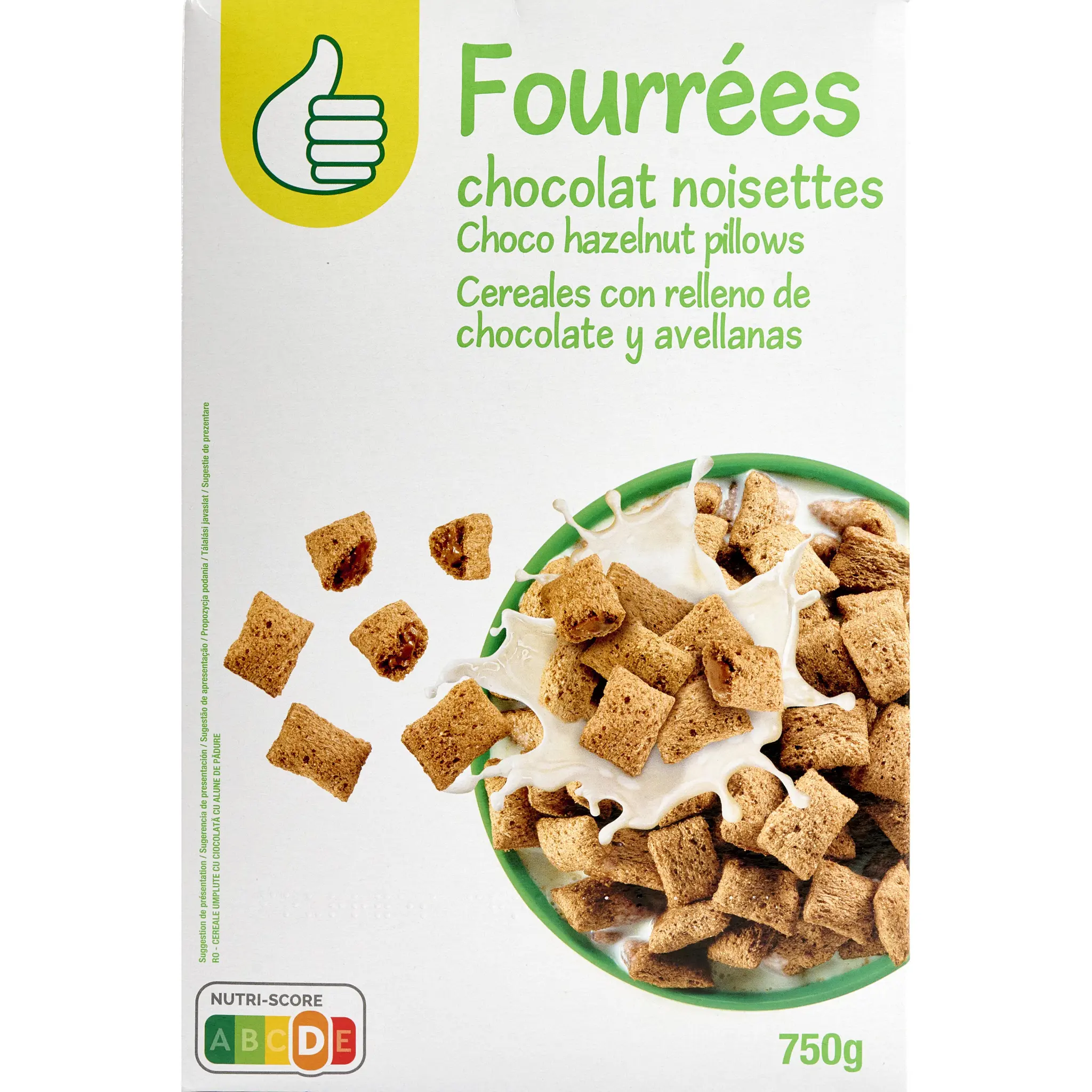 POUCE Céréales fourrées tout chocolat noisettes
