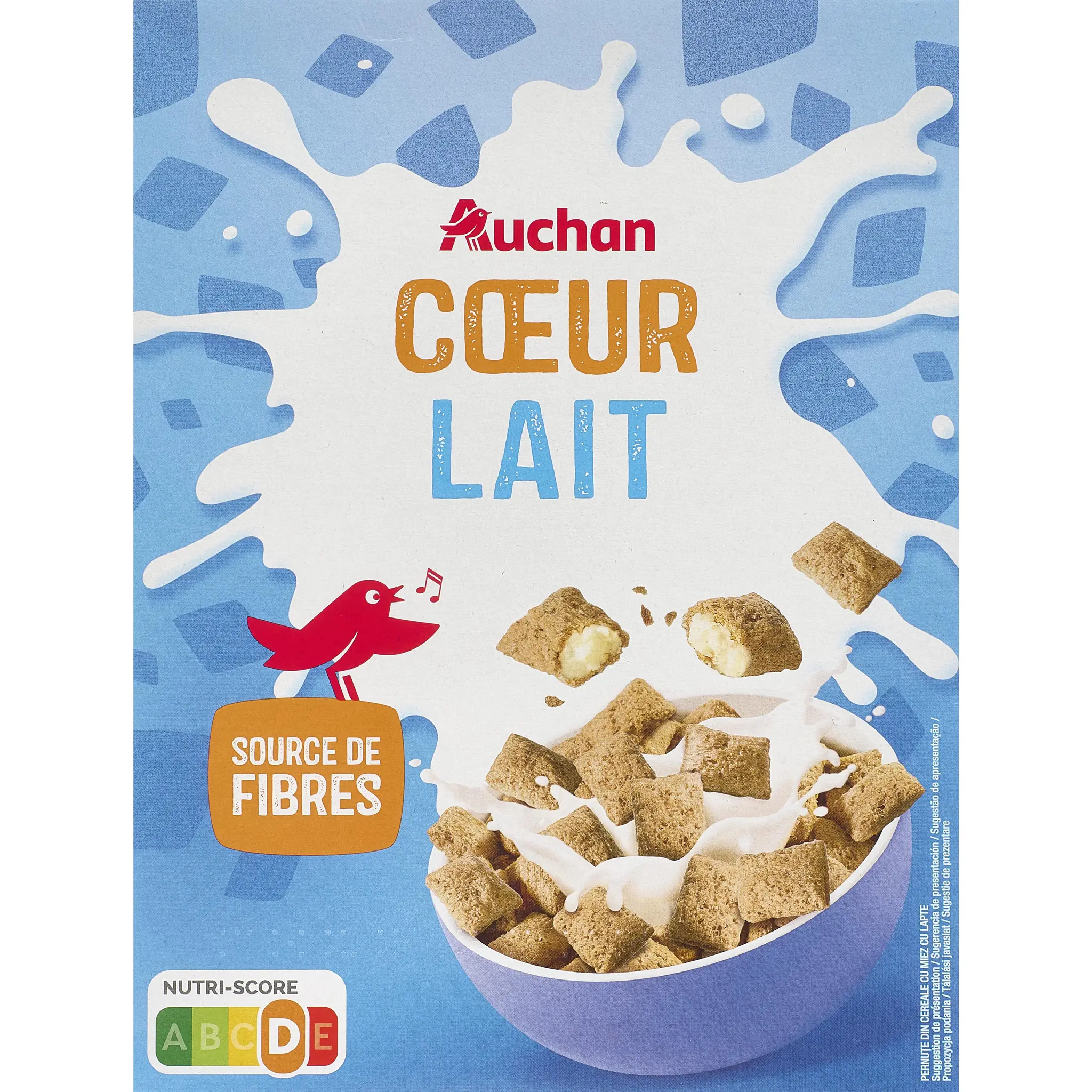 AUCHAN Céréales cœur fourrées au lait