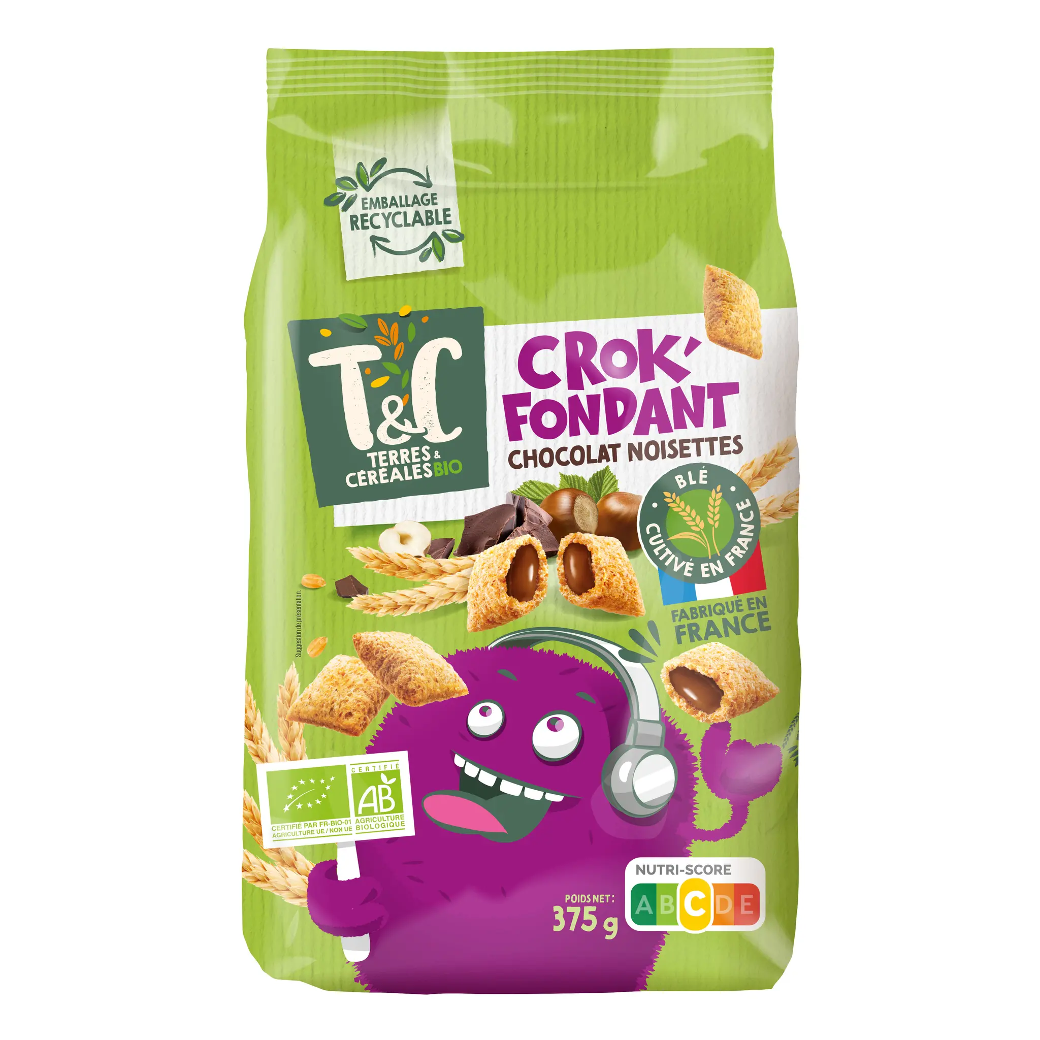 TERRES ET CEREALES Céréales Crok'fondant chocolat noisettes bio