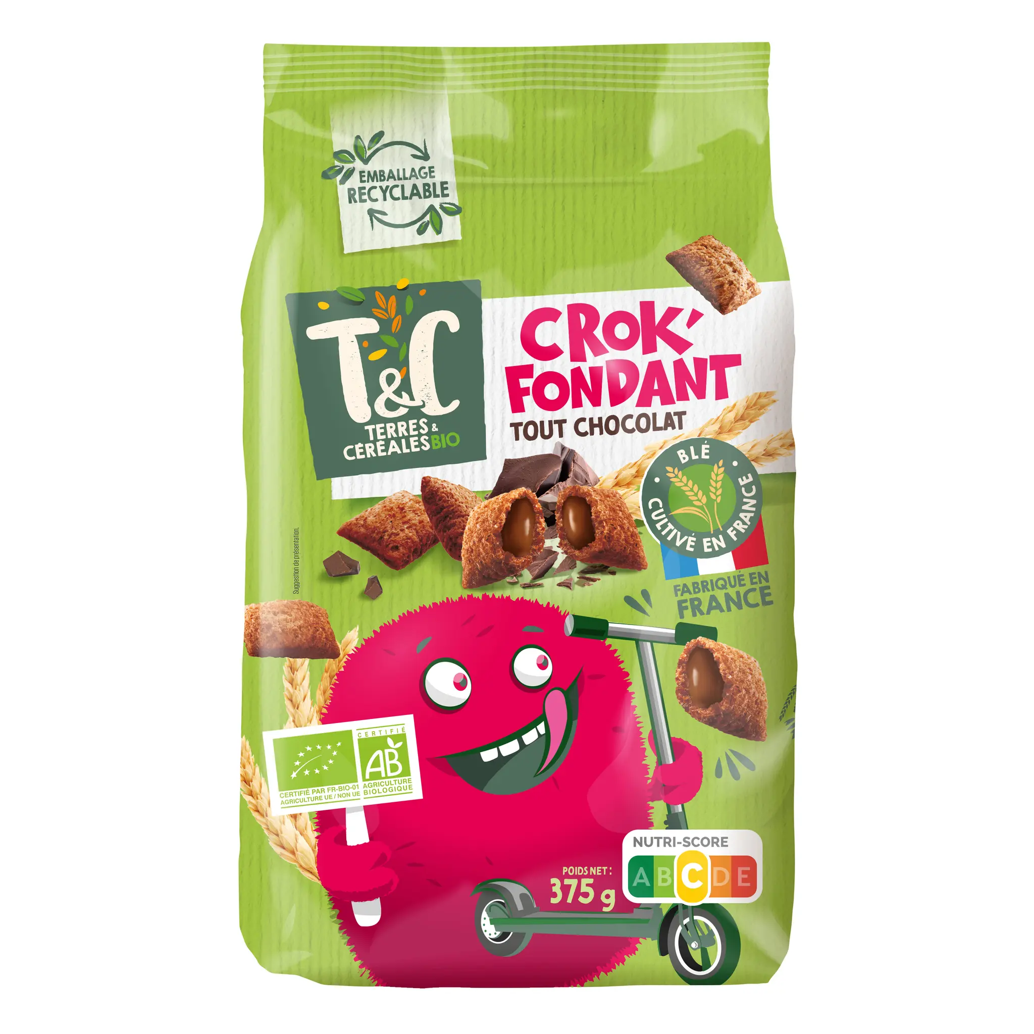 TERRES ET CEREALES Céréales crok'fondant tout chocolat bio
